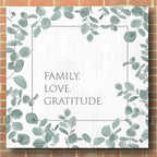 Epic Art 'Family Love Gratitude Eucalyptus' by Kate Sherrill, Acrylic Glass Wall Art,36x36