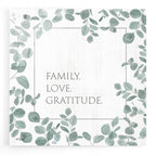 Epic Art 'Family Love Gratitude Eucalyptus' by Kate Sherrill, Acrylic Glass Wall Art