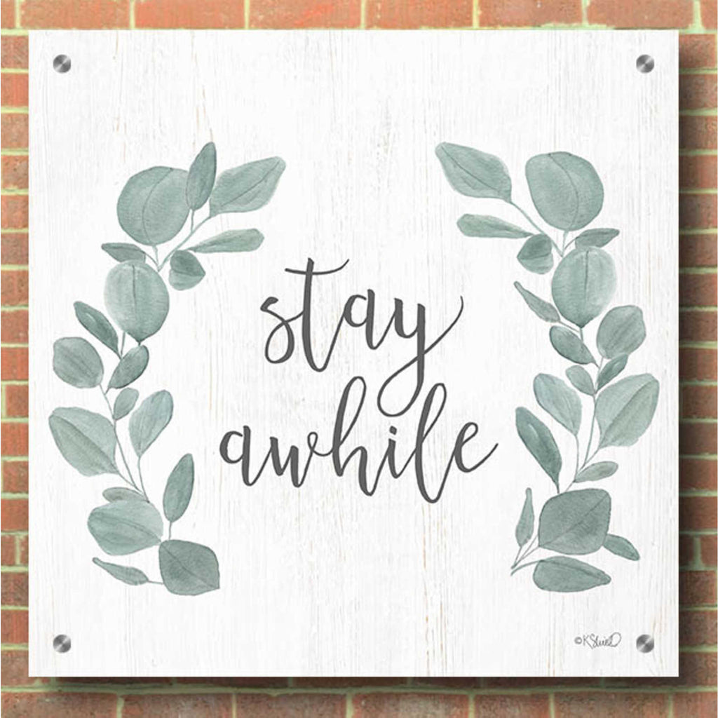 Epic Art 'Stay Awhile Eucalyptus' by Kate Sherrill, Acrylic Glass Wall Art,36x36