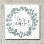 Epic Art 'Live Grateful Eucalyptus Wreath' by Kate Sherrill, Acrylic Glass Wall Art,12x12