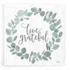Epic Art 'Live Grateful Eucalyptus Wreath' by Kate Sherrill, Acrylic Glass Wall Art