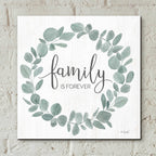 Epic Art 'Family Forever Eucalyptus Wreath' by Kate Sherrill, Acrylic Glass Wall Art,12x12