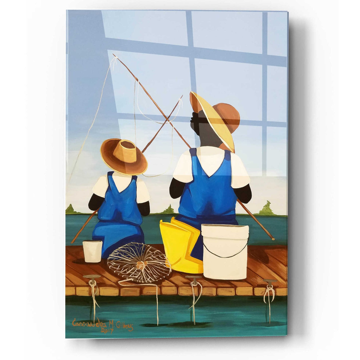 Epic Art 'Father and Son Bonding' by Cassandra Gillens, Acrylic Glass Wall Art,12x16