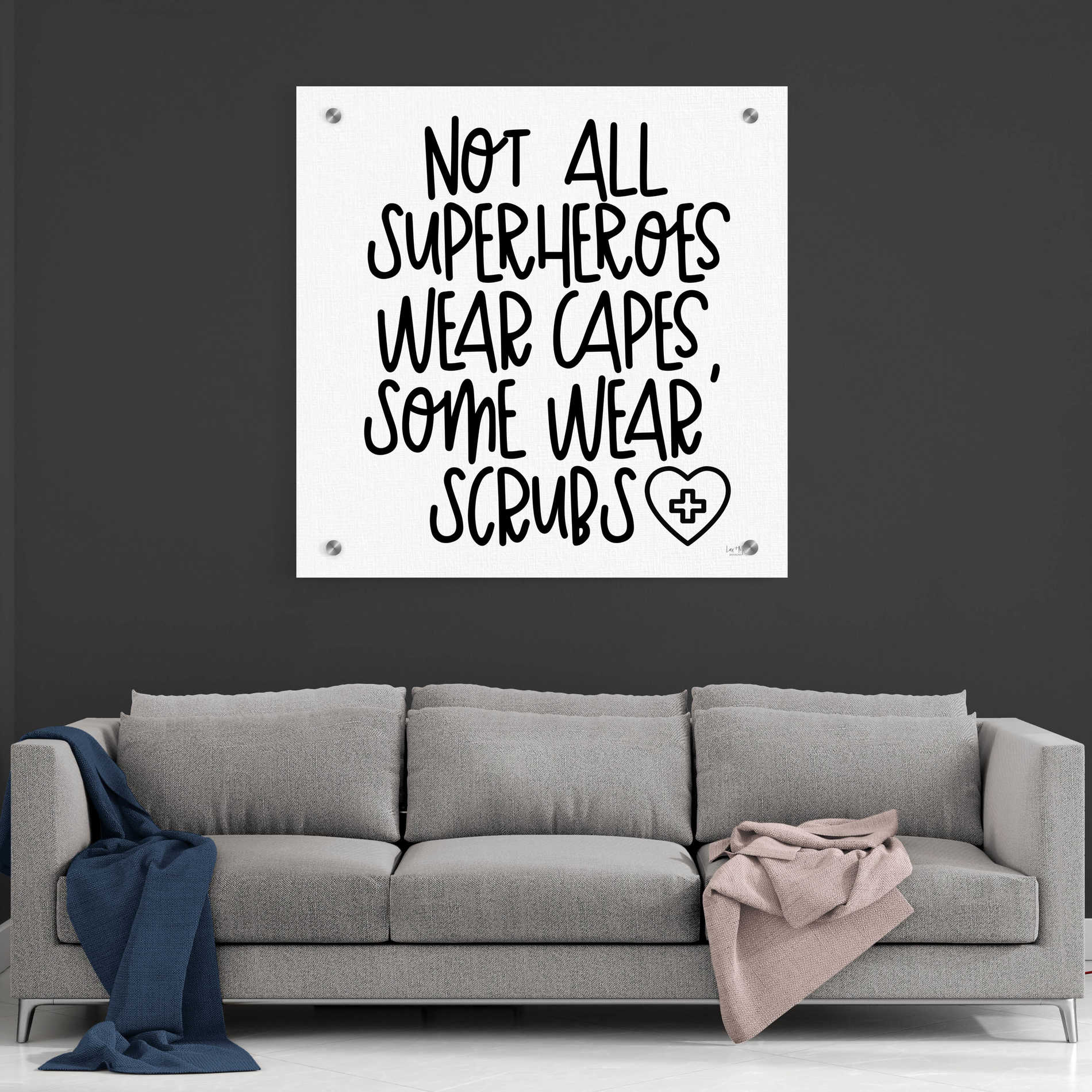 Epic Art 'Not All Superheroes Wear Capes' by Lux + Me Designs, Acrylic Glass Wall Art,36x36