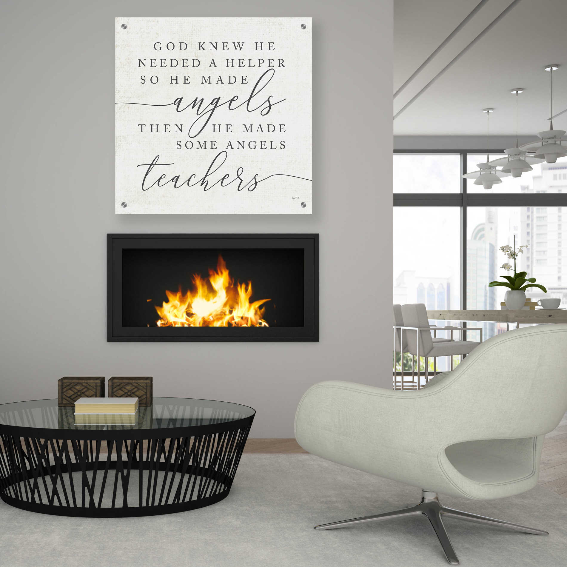 Epic Art 'God Made Angel Teachers' by Lux + Me Designs, Acrylic Glass Wall Art,36x36