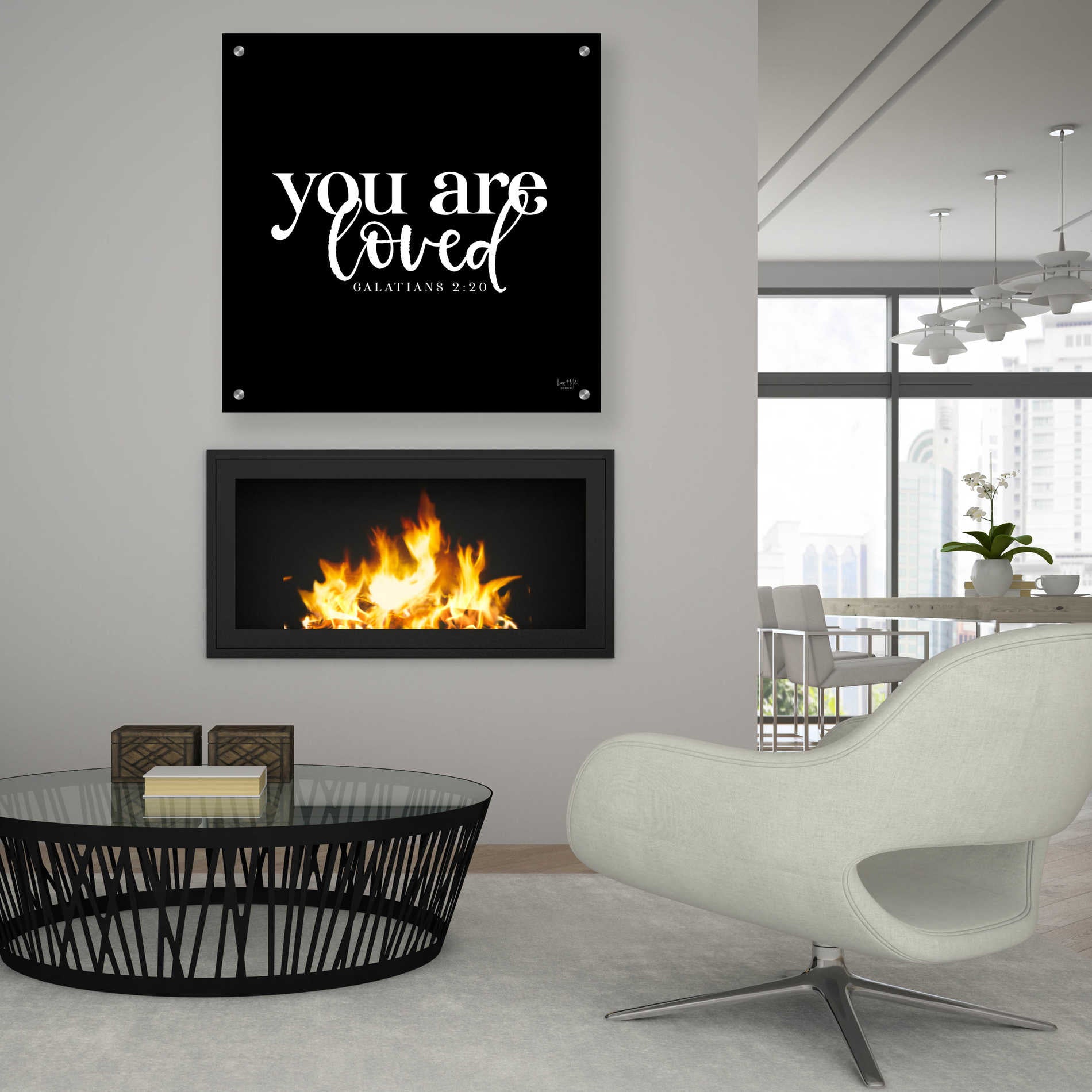 Epic Art 'You Are Loved' by Lux + Me Designs, Acrylic Glass Wall Art,36x36