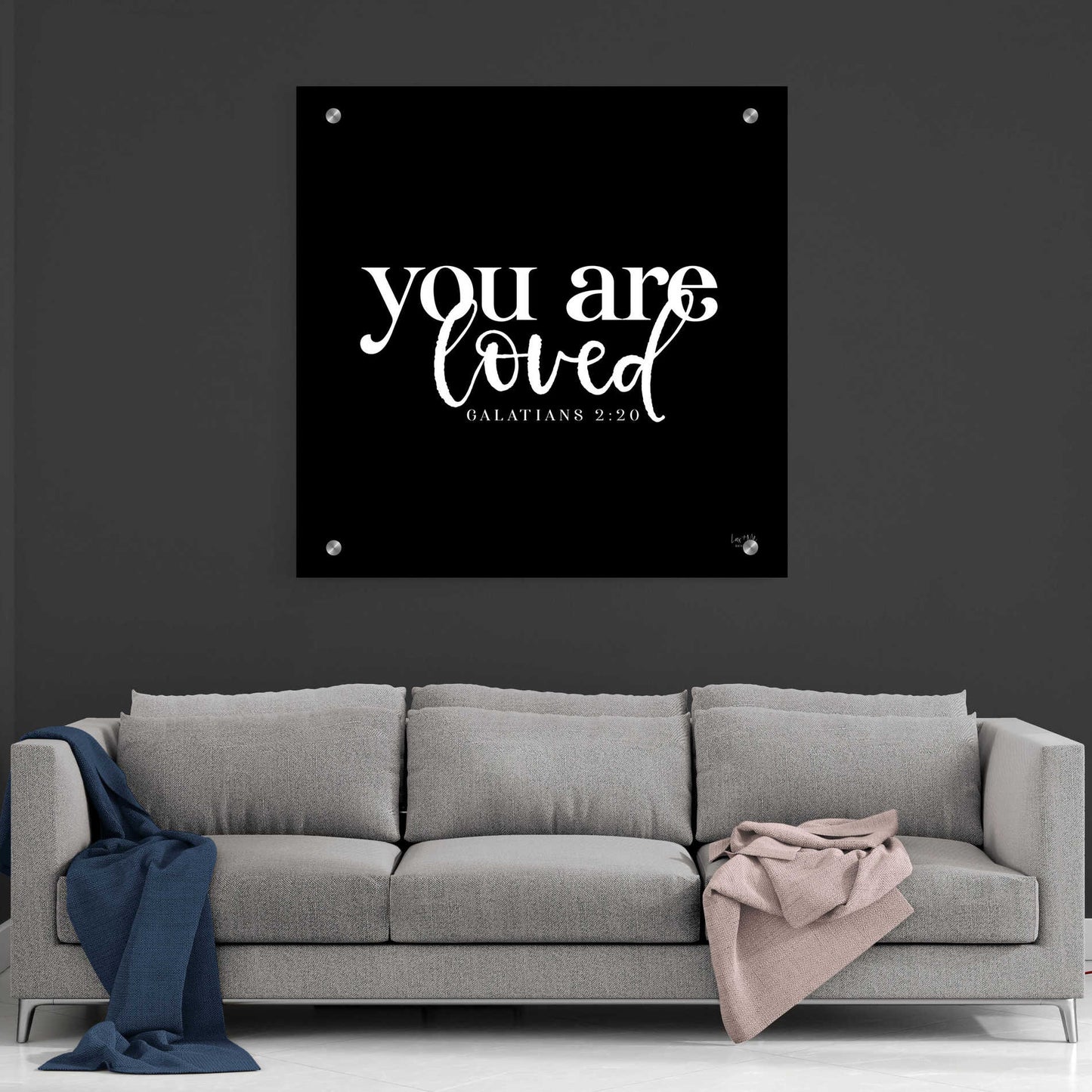 Epic Art 'You Are Loved' by Lux + Me Designs, Acrylic Glass Wall Art,36x36