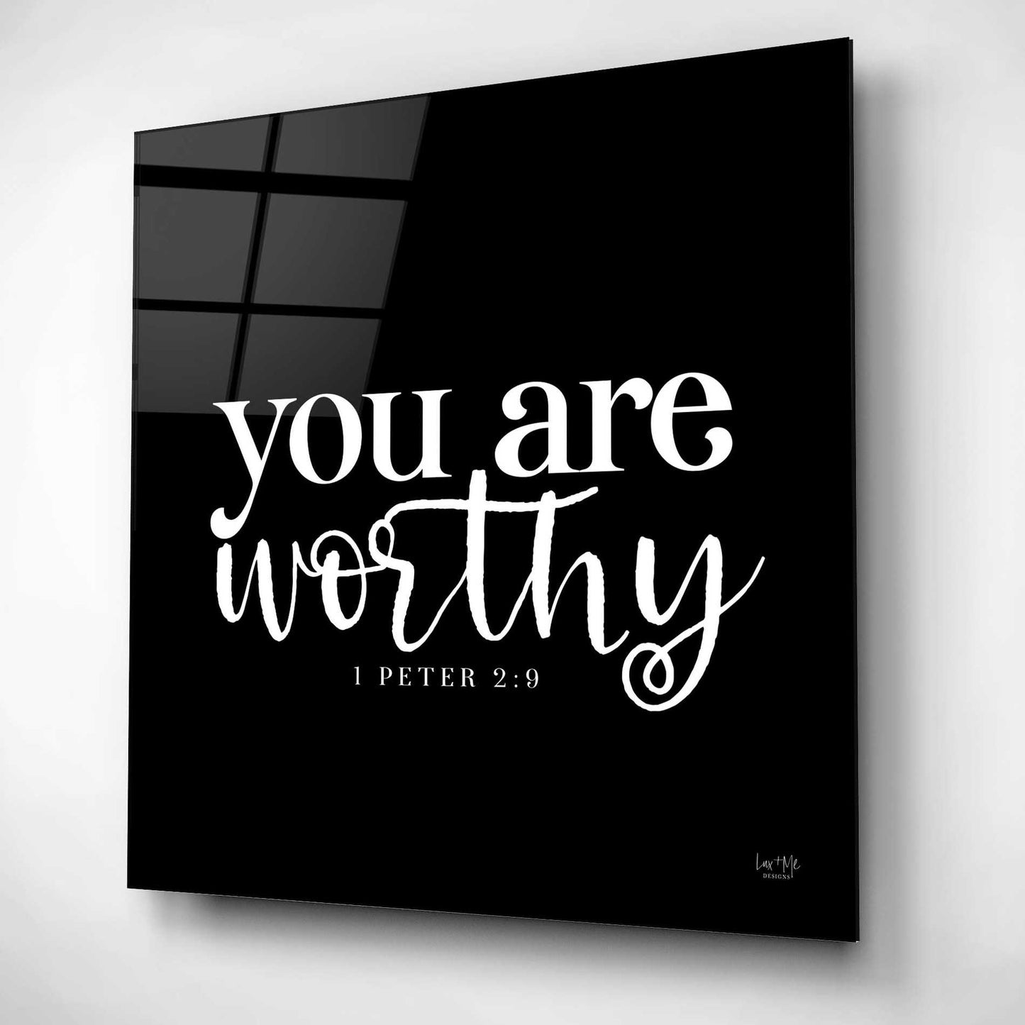 Epic Art 'You Are Worthy' by Lux + Me Designs, Acrylic Glass Wall Art,12x12