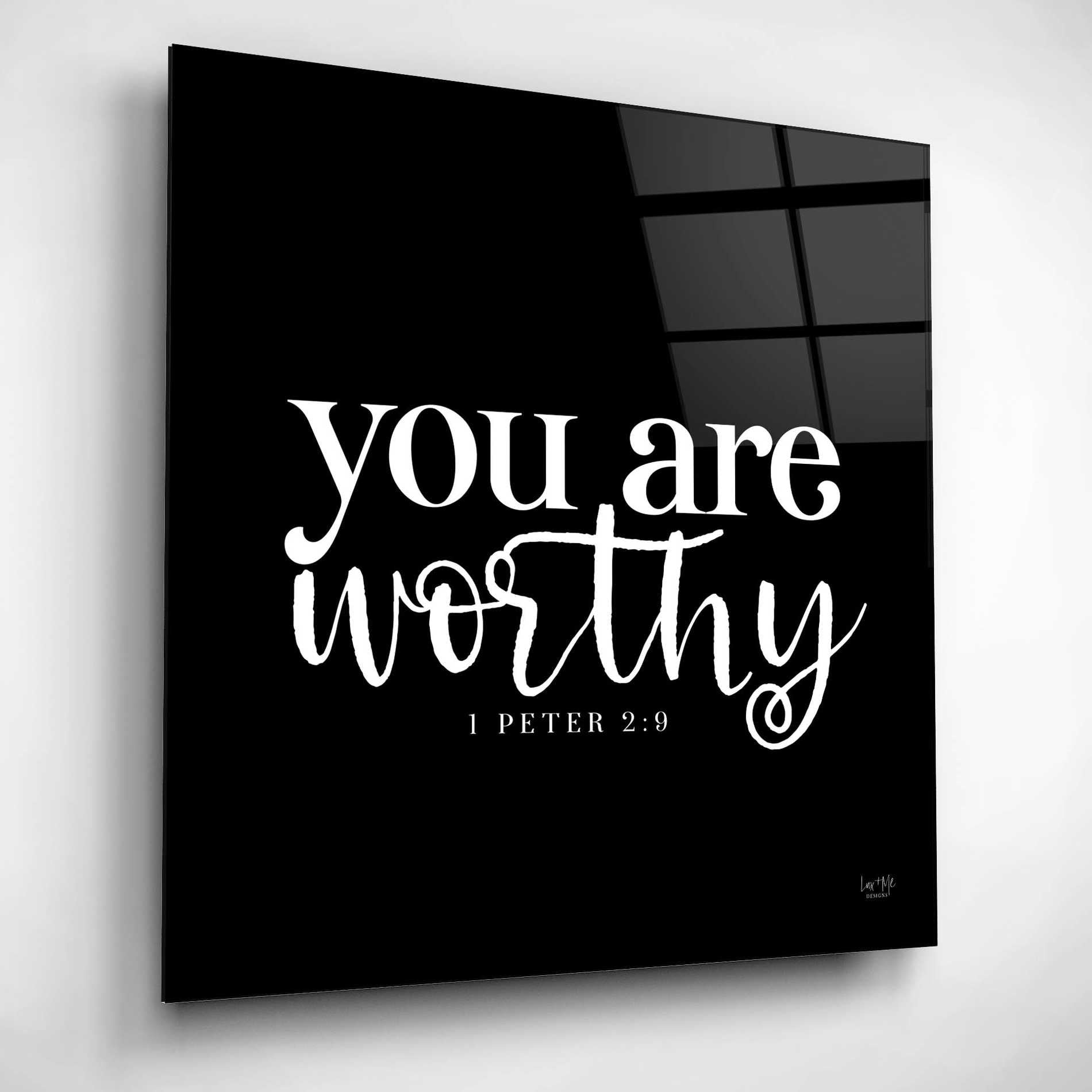 Epic Art 'You Are Worthy' by Lux + Me Designs, Acrylic Glass Wall Art,12x12