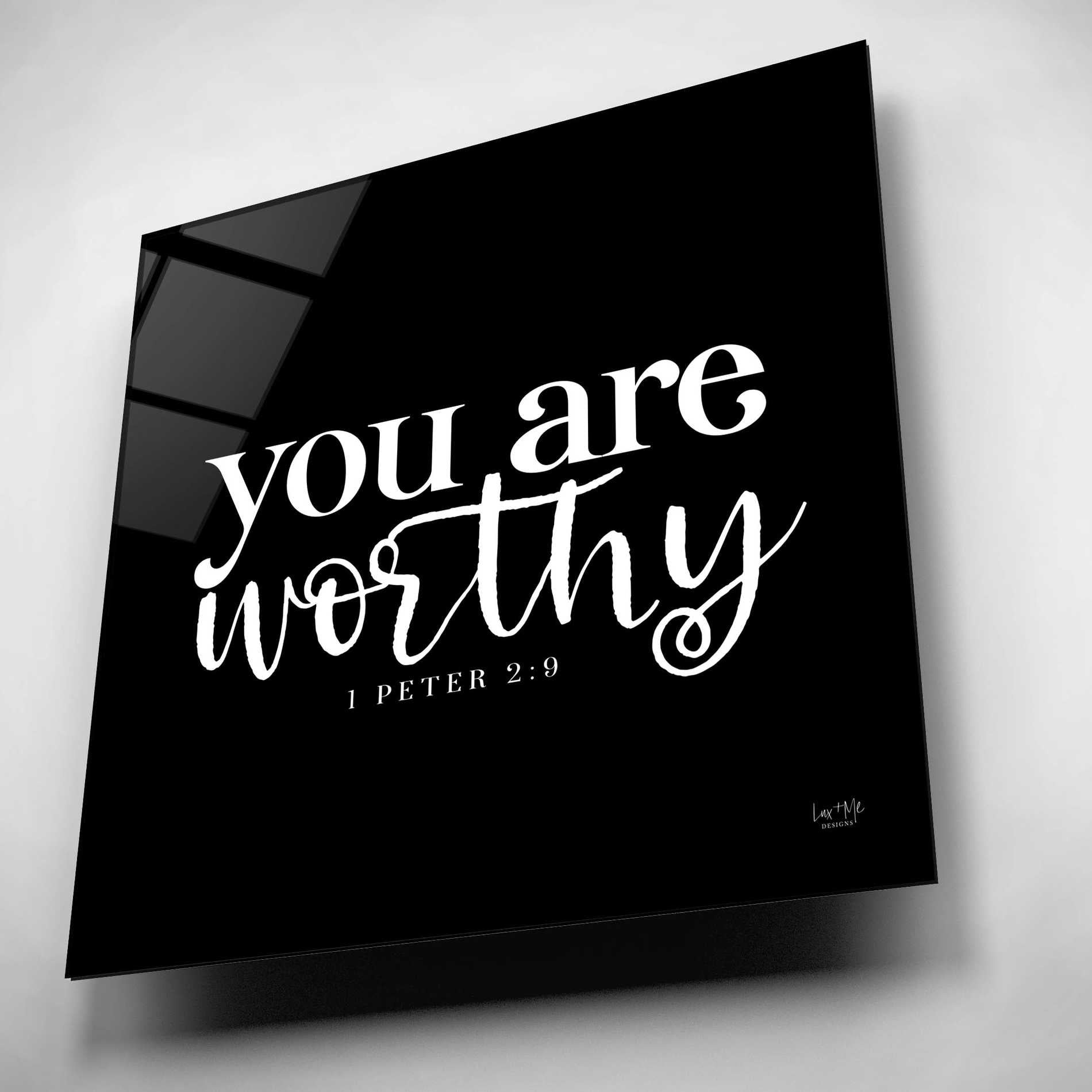 Epic Art 'You Are Worthy' by Lux + Me Designs, Acrylic Glass Wall Art,12x12