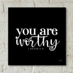 Epic Art 'You Are Worthy' by Lux + Me Designs, Acrylic Glass Wall Art,12x12