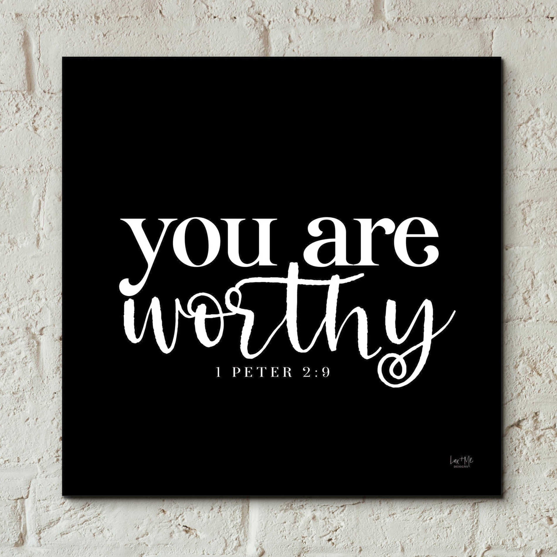 Epic Art 'You Are Worthy' by Lux + Me Designs, Acrylic Glass Wall Art,12x12