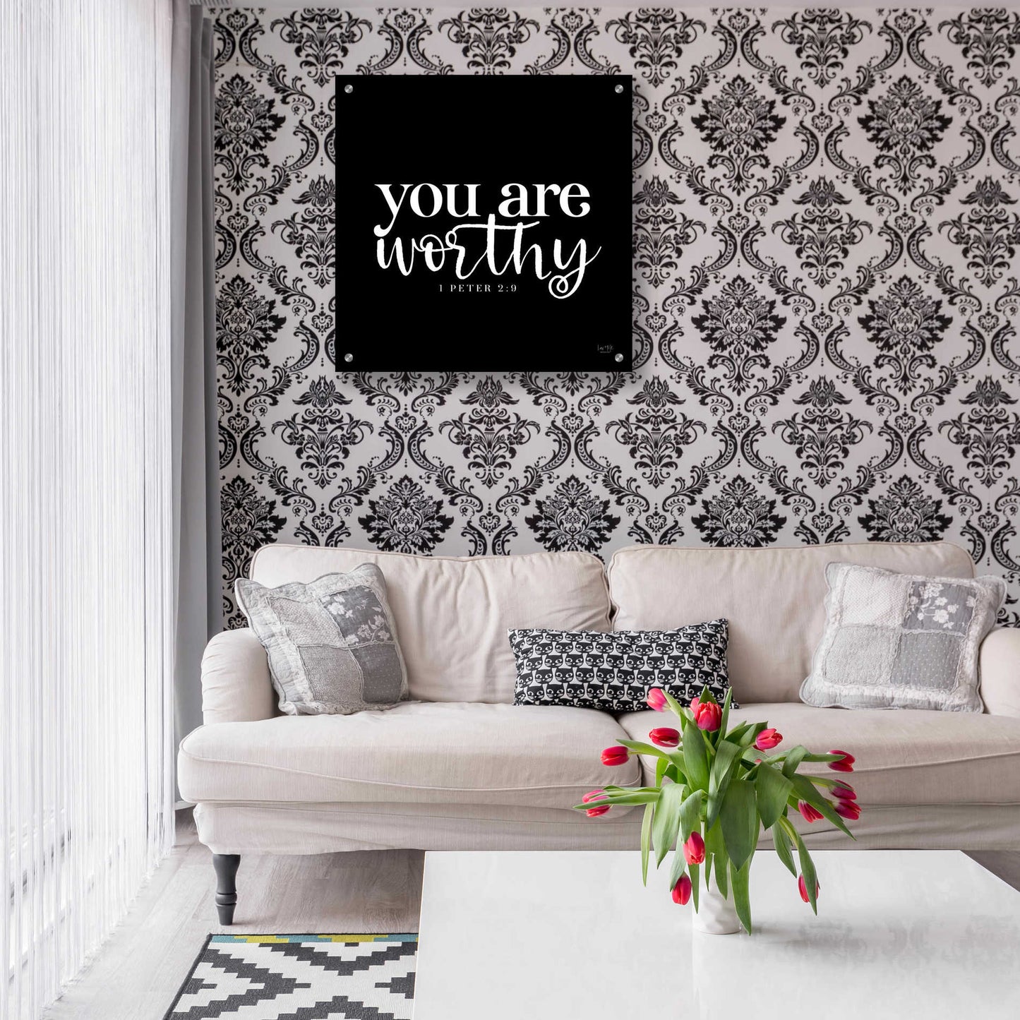 Epic Art 'You Are Worthy' by Lux + Me Designs, Acrylic Glass Wall Art,24x24