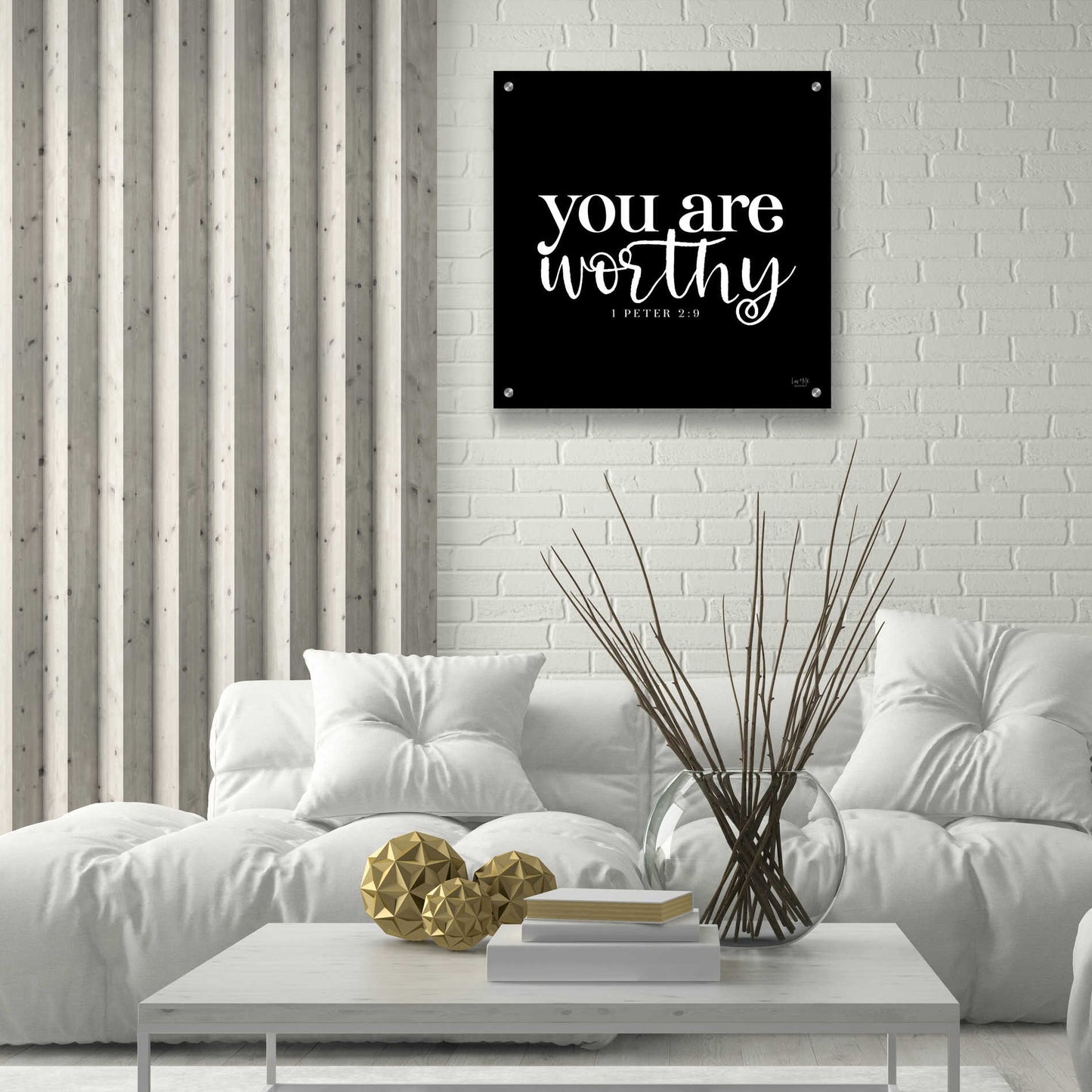 Epic Art 'You Are Worthy' by Lux + Me Designs, Acrylic Glass Wall Art,24x24