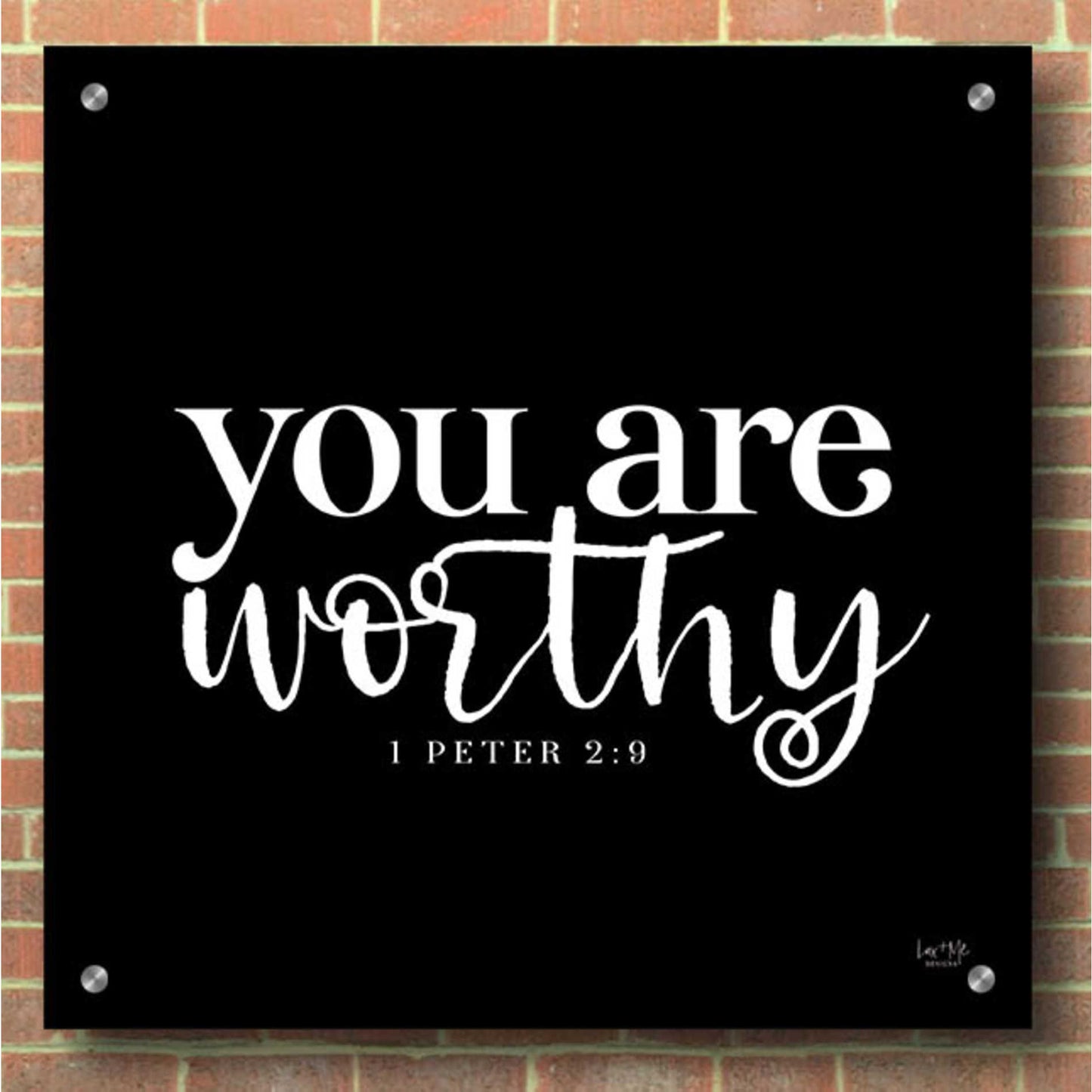 Epic Art 'You Are Worthy' by Lux + Me Designs, Acrylic Glass Wall Art,36x36