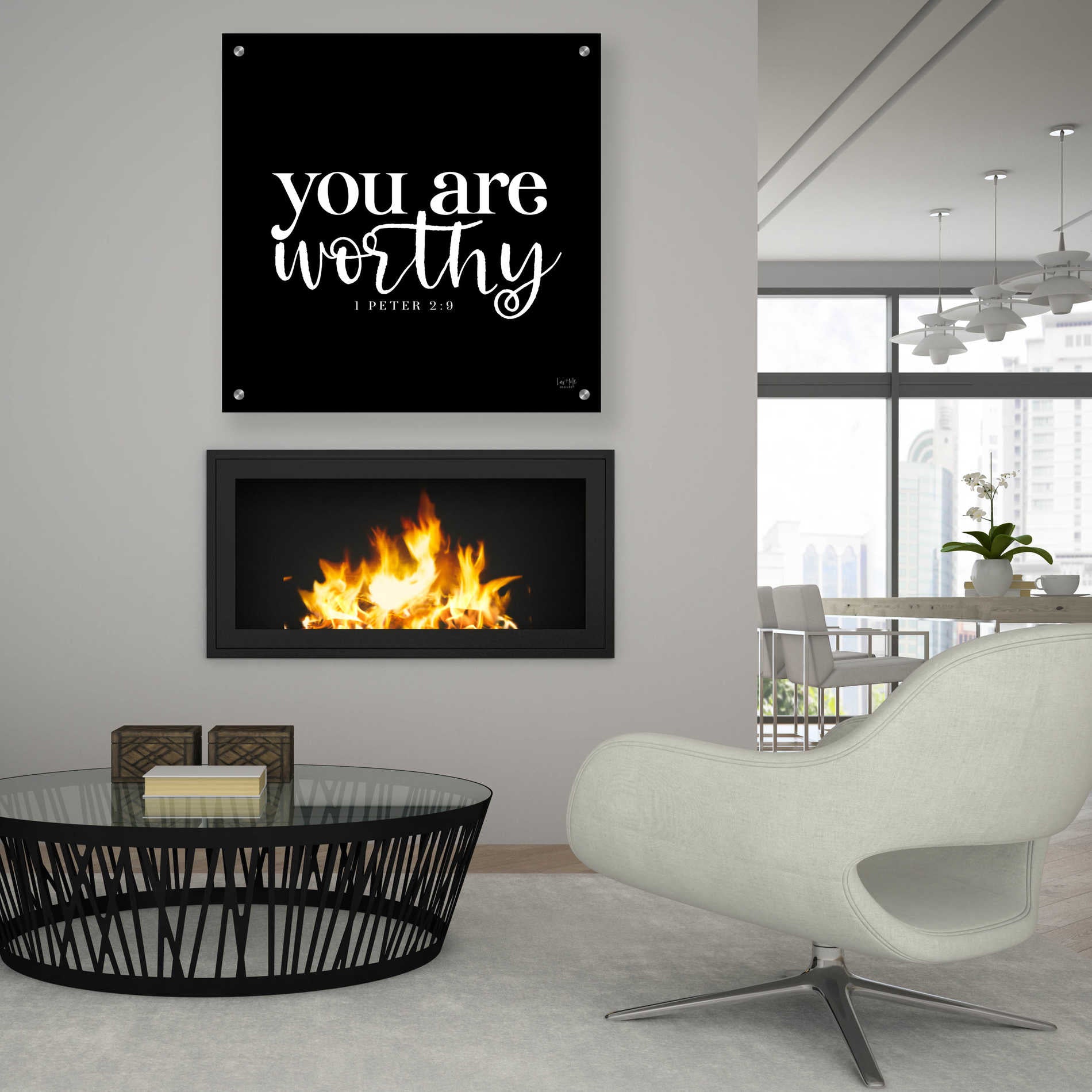 Epic Art 'You Are Worthy' by Lux + Me Designs, Acrylic Glass Wall Art,36x36