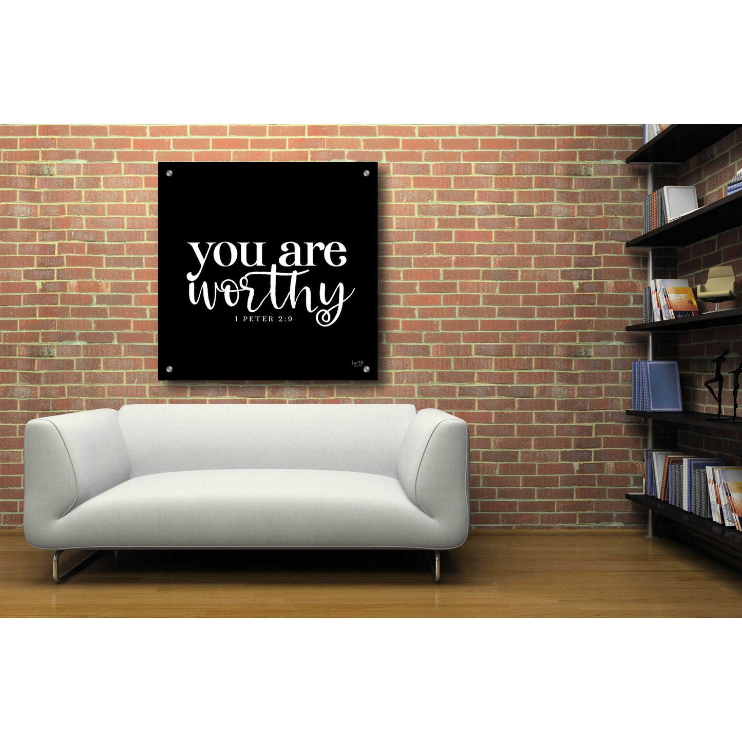 Epic Art 'You Are Worthy' by Lux + Me Designs, Acrylic Glass Wall Art,36x36