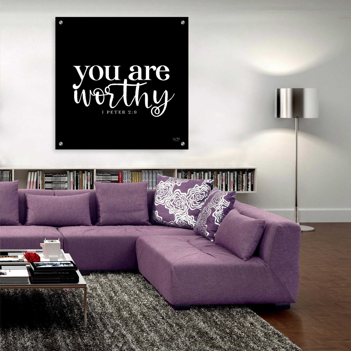 Epic Art 'You Are Worthy' by Lux + Me Designs, Acrylic Glass Wall Art,36x36