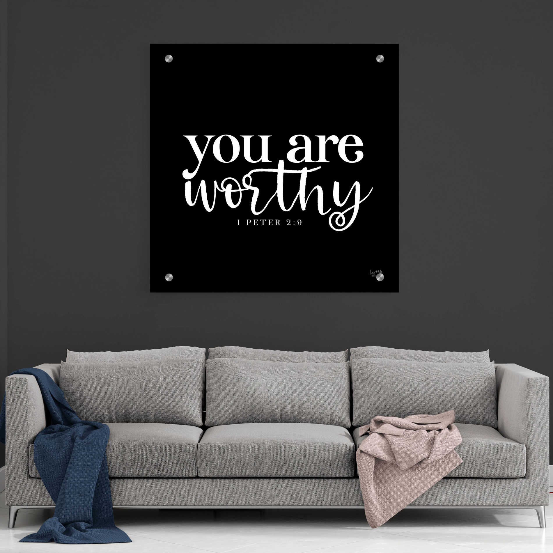 Epic Art 'You Are Worthy' by Lux + Me Designs, Acrylic Glass Wall Art,36x36