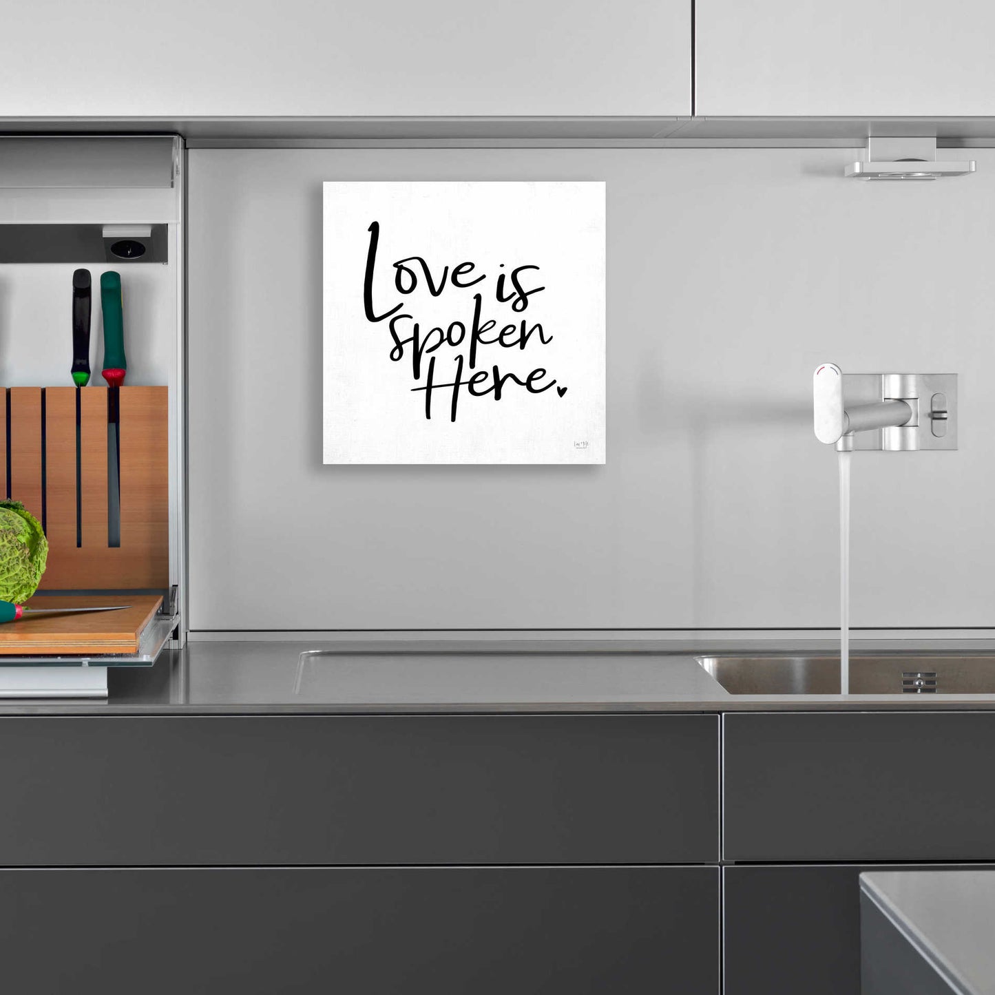 Epic Art 'Love is Spoken Here' by Lux + Me Designs, Acrylic Glass Wall Art,12x12