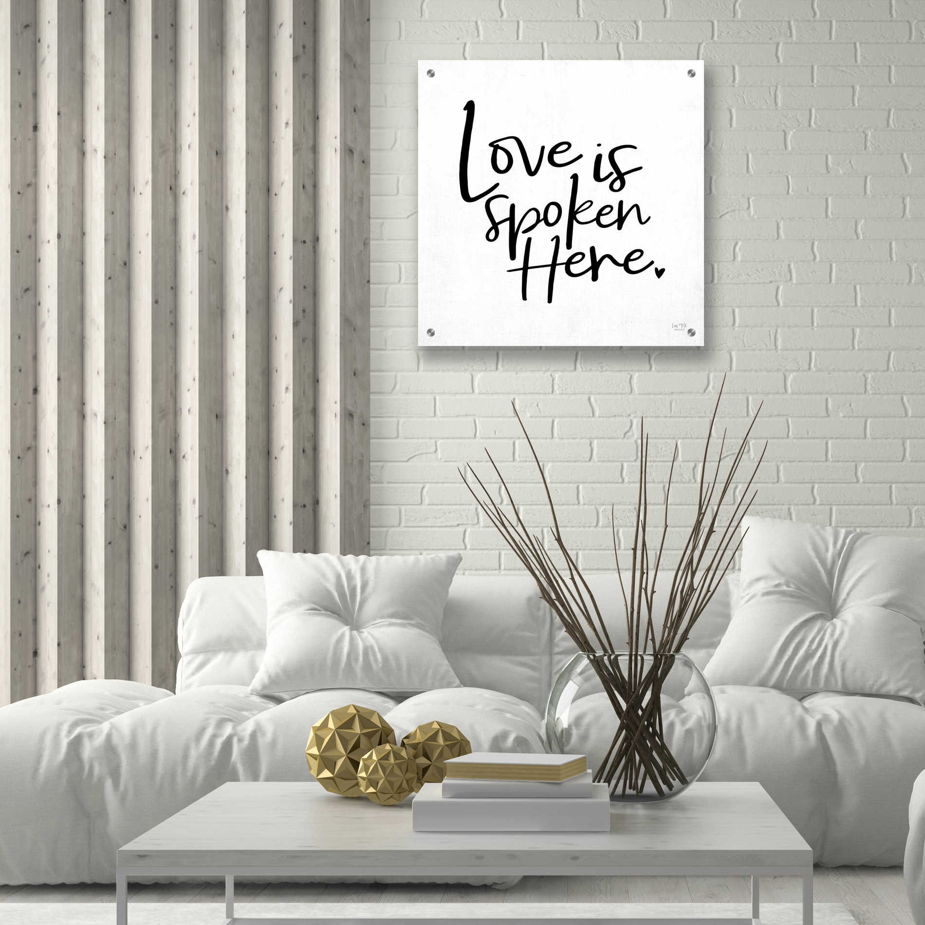 Epic Art 'Love is Spoken Here' by Lux + Me Designs, Acrylic Glass Wall Art,24x24