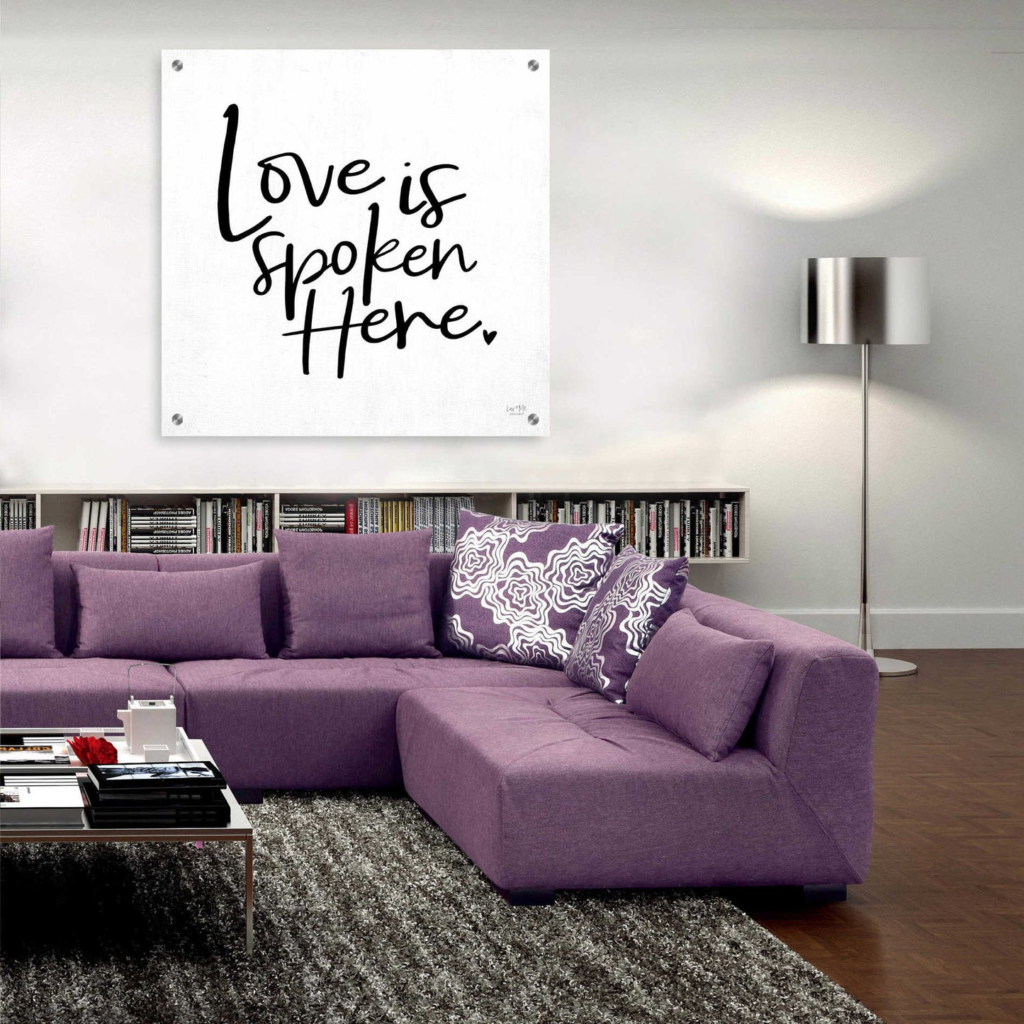 Epic Art 'Love is Spoken Here' by Lux + Me Designs, Acrylic Glass Wall Art,36x36