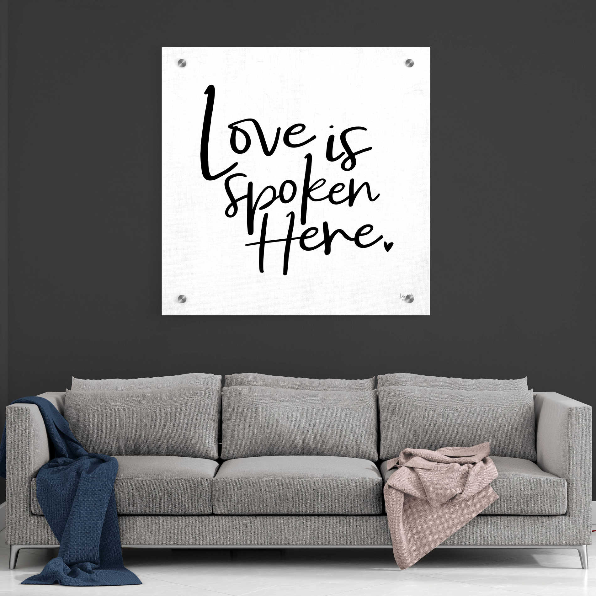 Epic Art 'Love is Spoken Here' by Lux + Me Designs, Acrylic Glass Wall Art,36x36