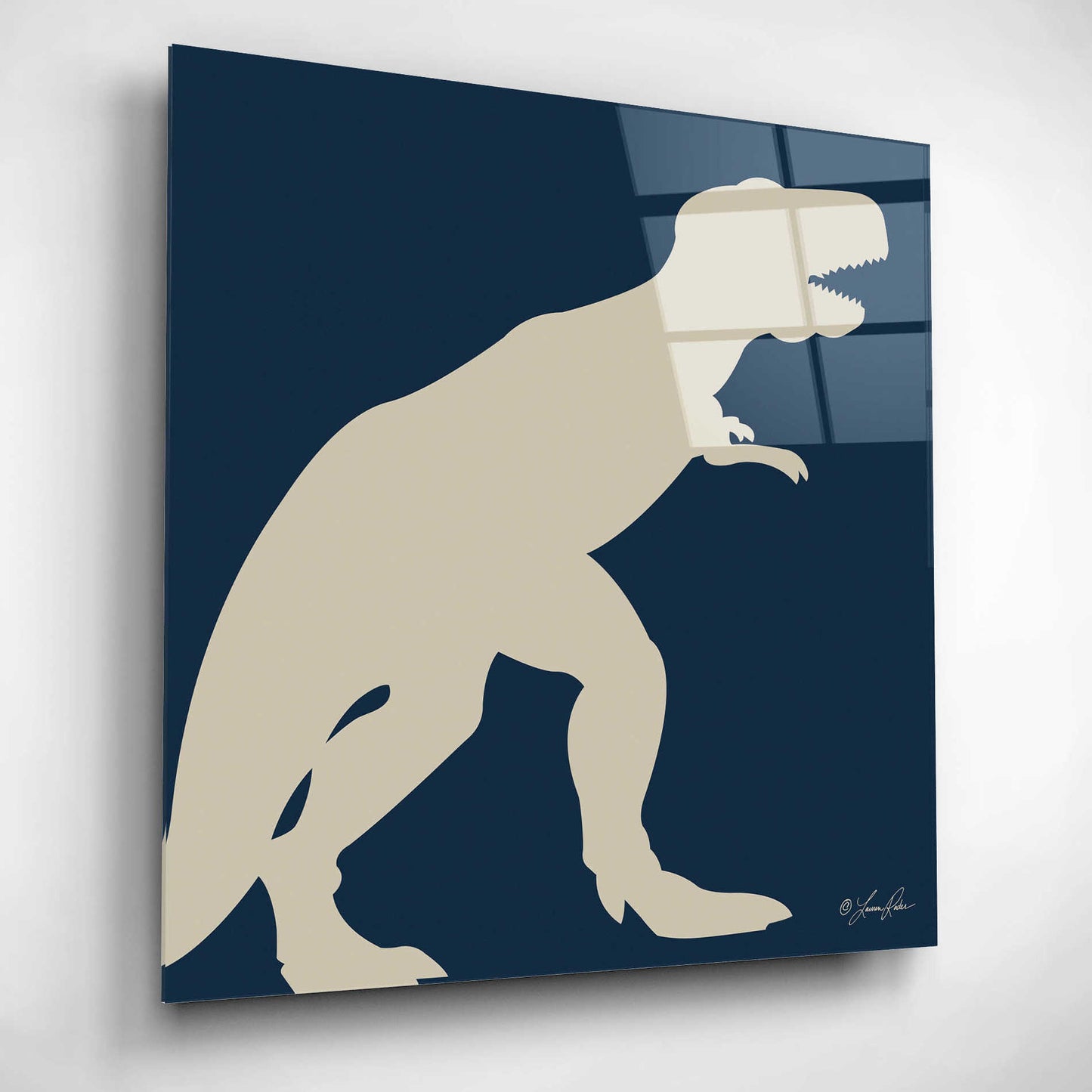 Epic Art 'Dino I' by Lauren Rader, Acrylic Glass Wall Art,12x12