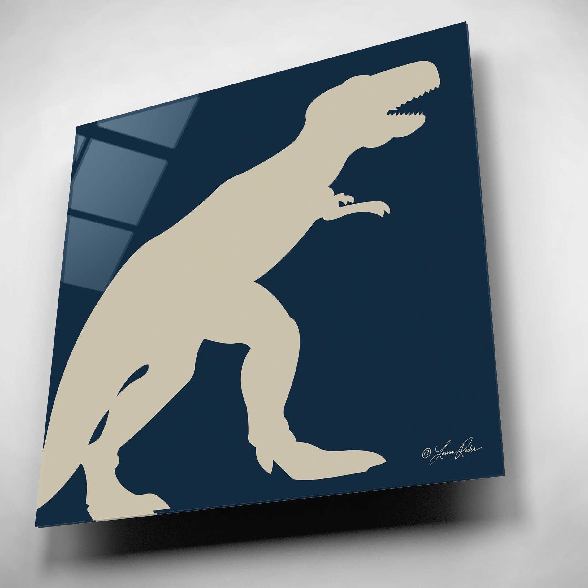 Epic Art 'Dino I' by Lauren Rader, Acrylic Glass Wall Art,12x12