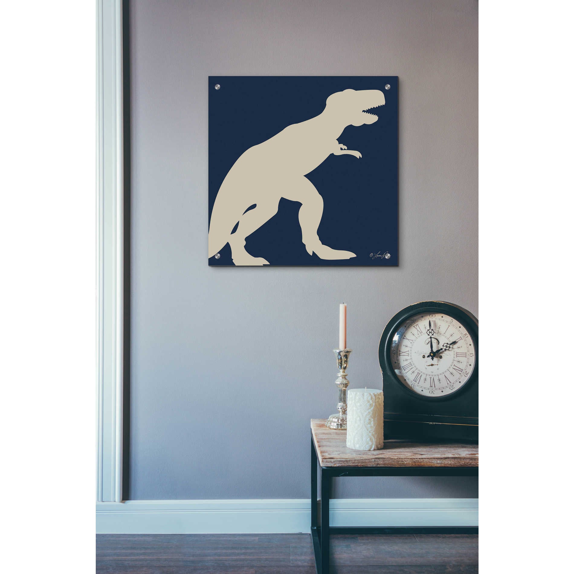 Epic Art 'Dino I' by Lauren Rader, Acrylic Glass Wall Art,24x24