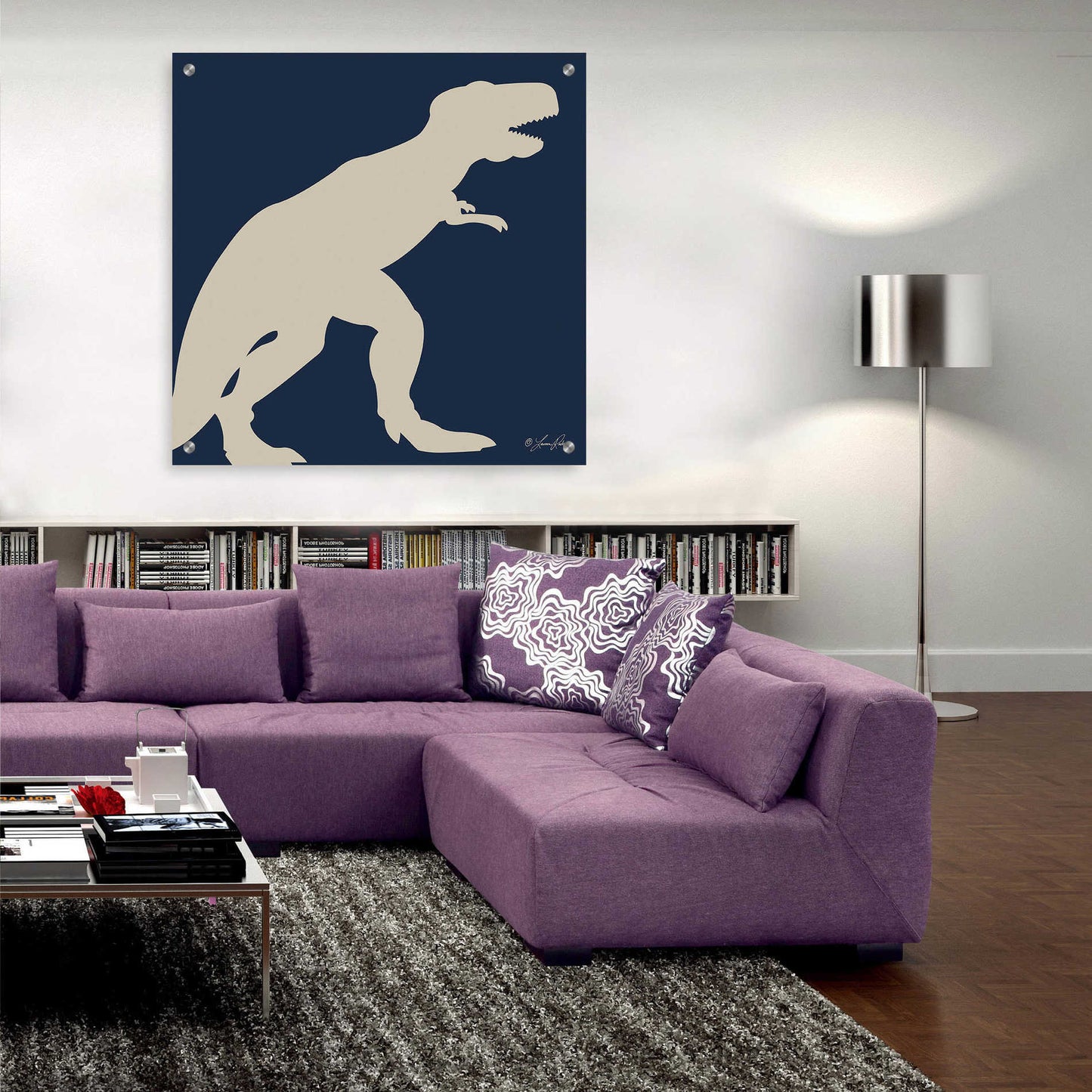 Epic Art 'Dino I' by Lauren Rader, Acrylic Glass Wall Art,36x36