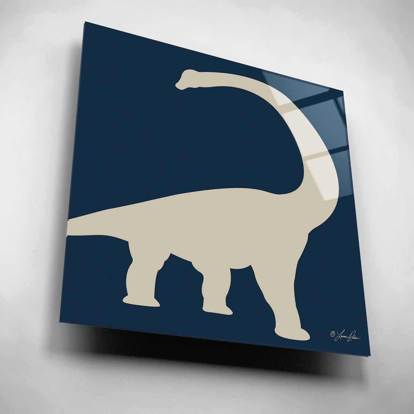 Epic Art 'Dino II' by Lauren Rader, Acrylic Glass Wall Art,12x12