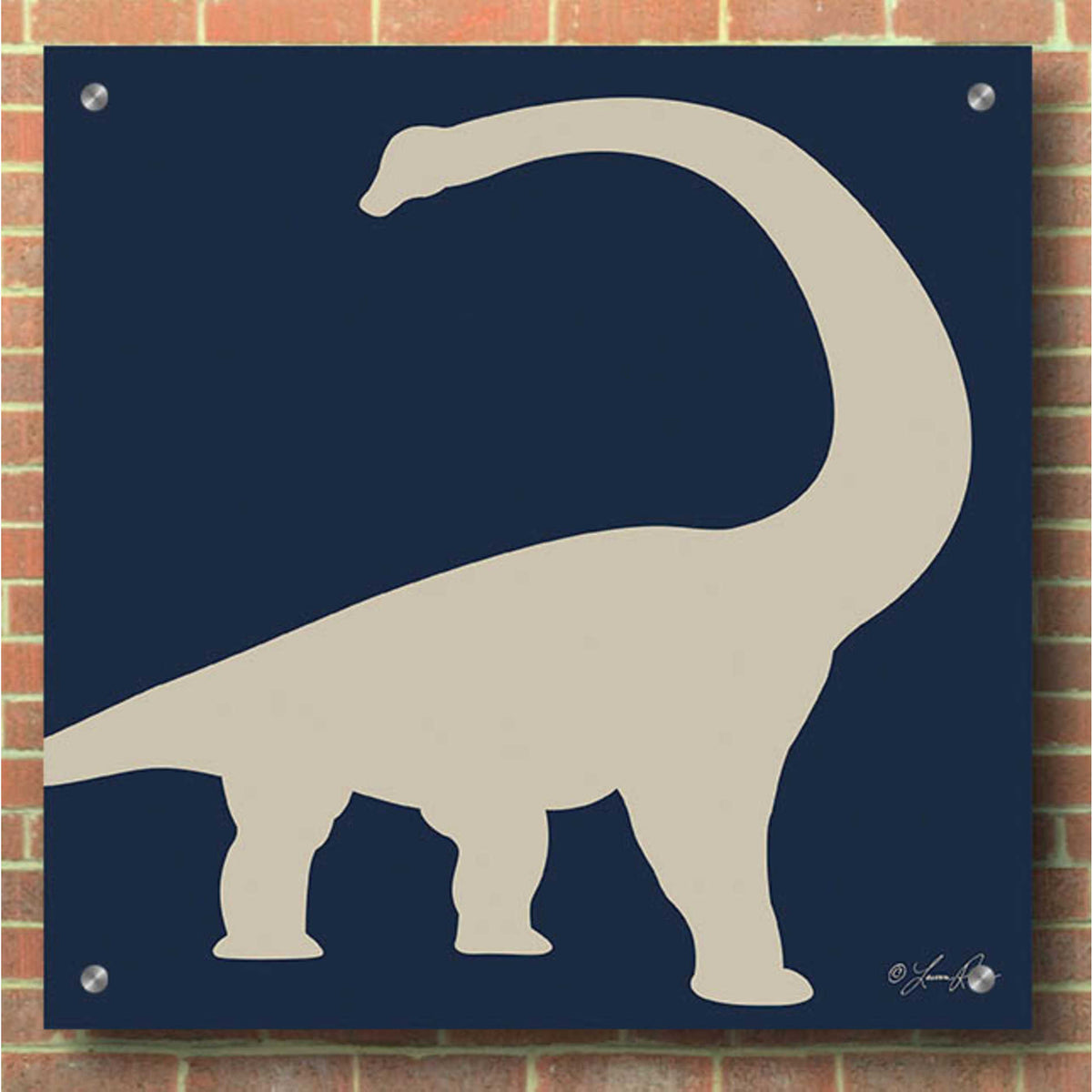 Epic Art 'Dino II' by Lauren Rader, Acrylic Glass Wall Art,36x36