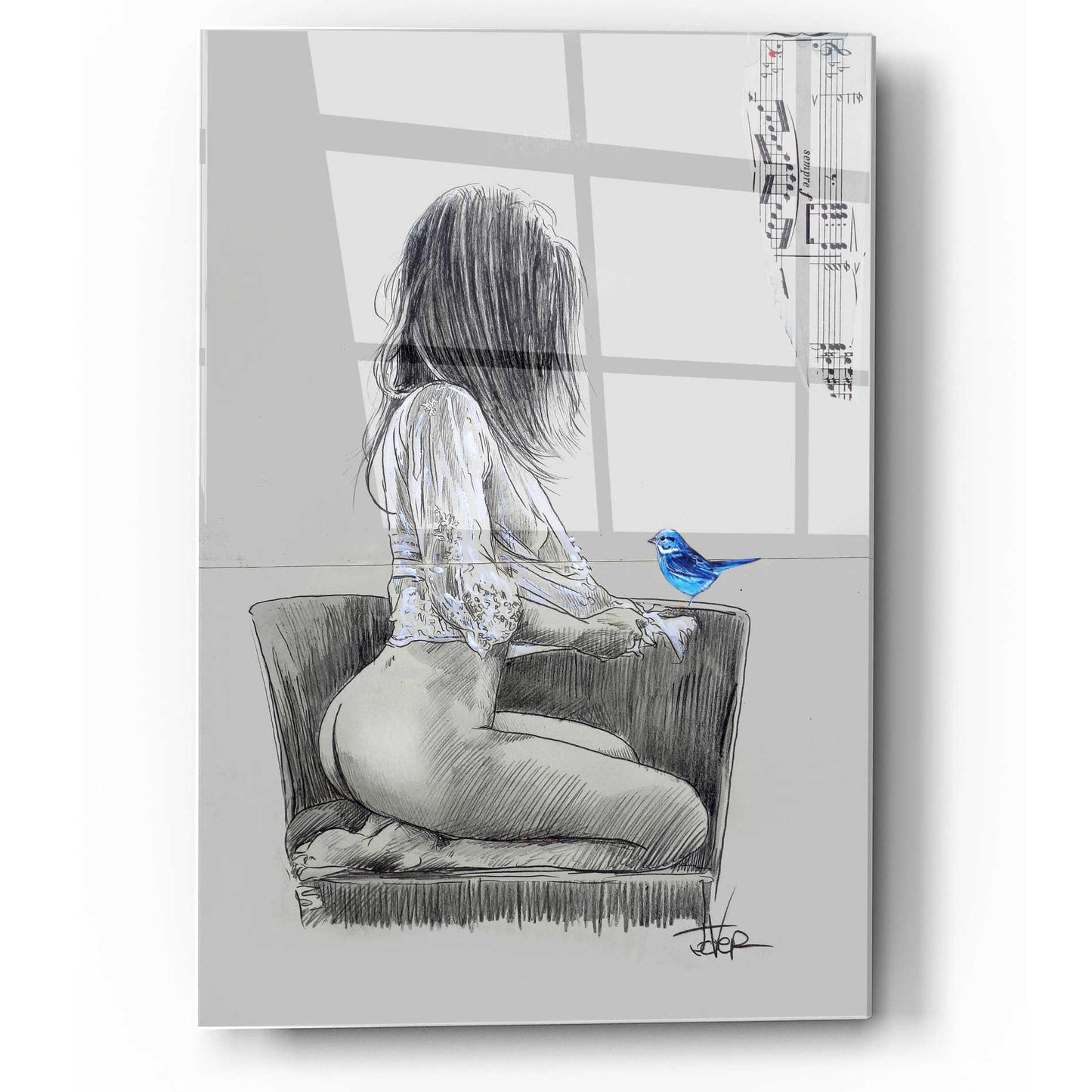 Epic Art 'Birdsong' by Loui Jover, Acrylic Glass Wall Art,12x16