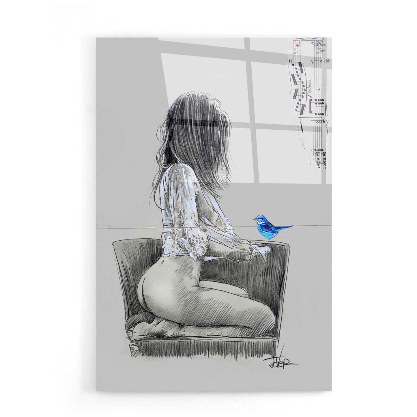 Epic Art 'Birdsong' by Loui Jover, Acrylic Glass Wall Art,16x24