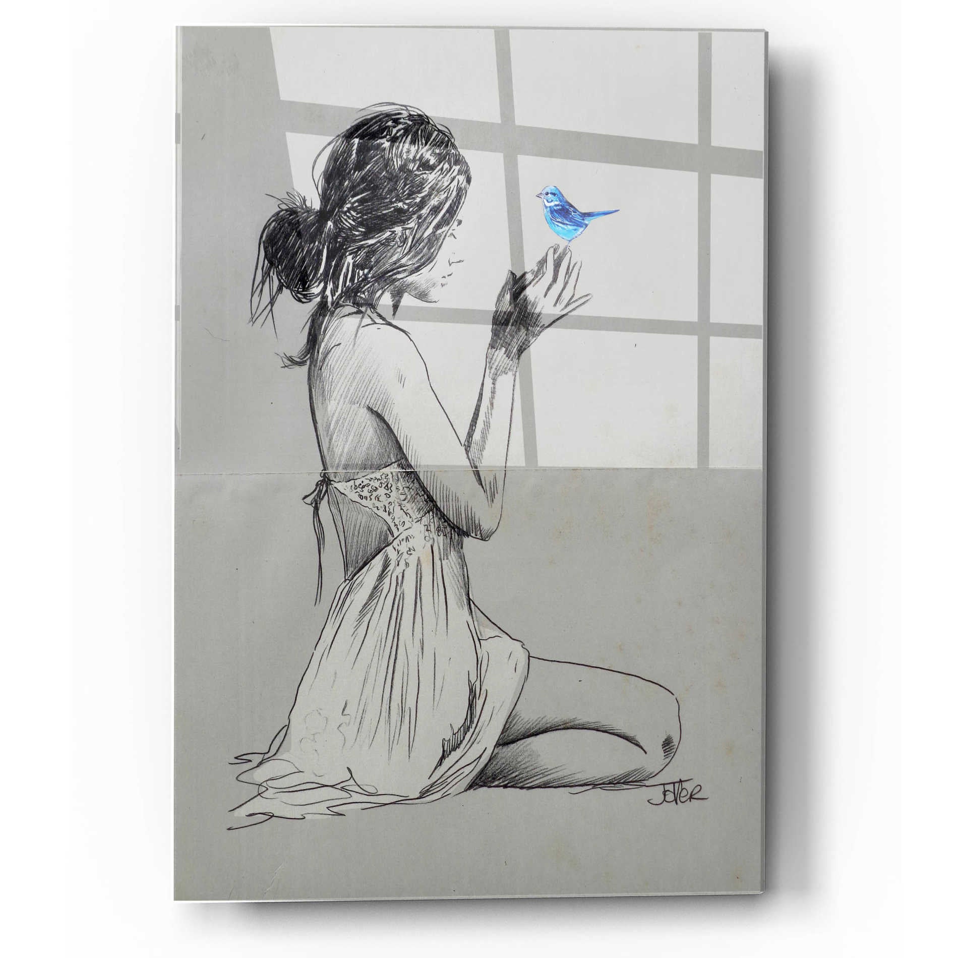 Epic Art 'Hope And Pray' by Loui Jover, Acrylic Glass Wall Art,16x12