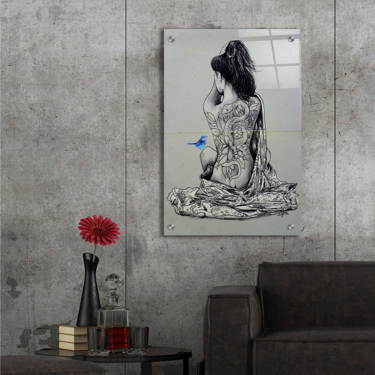Epic Art 'Hope And The Serpent' by Loui Jover, Acrylic Glass Wall Art,24x16