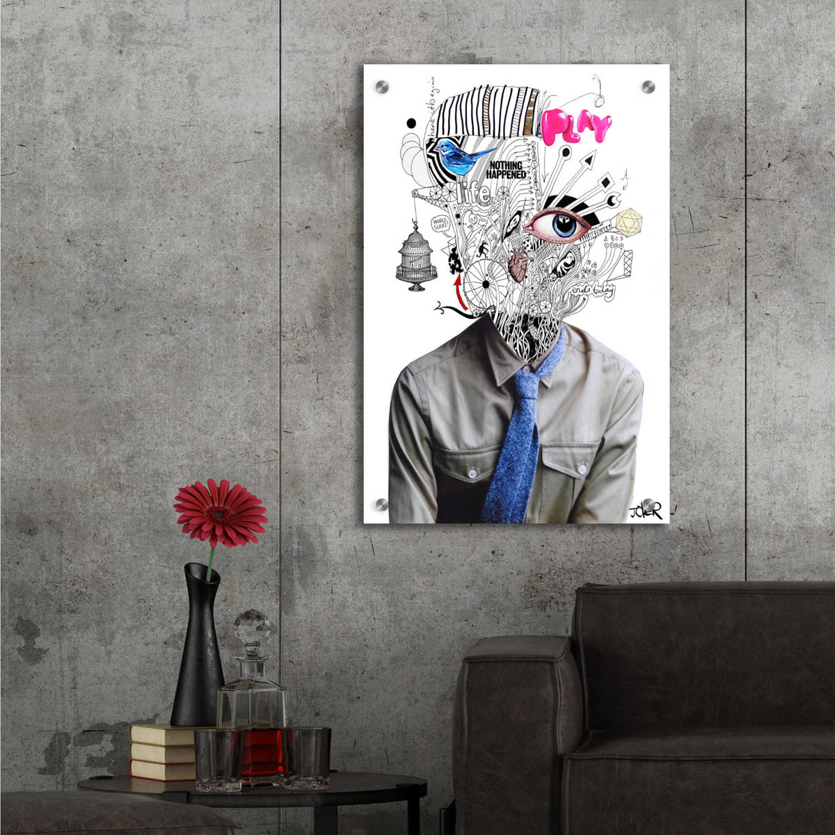 Epic Art 'The Introspect' by Loui Jover, Acrylic Glass Wall Art,24x16