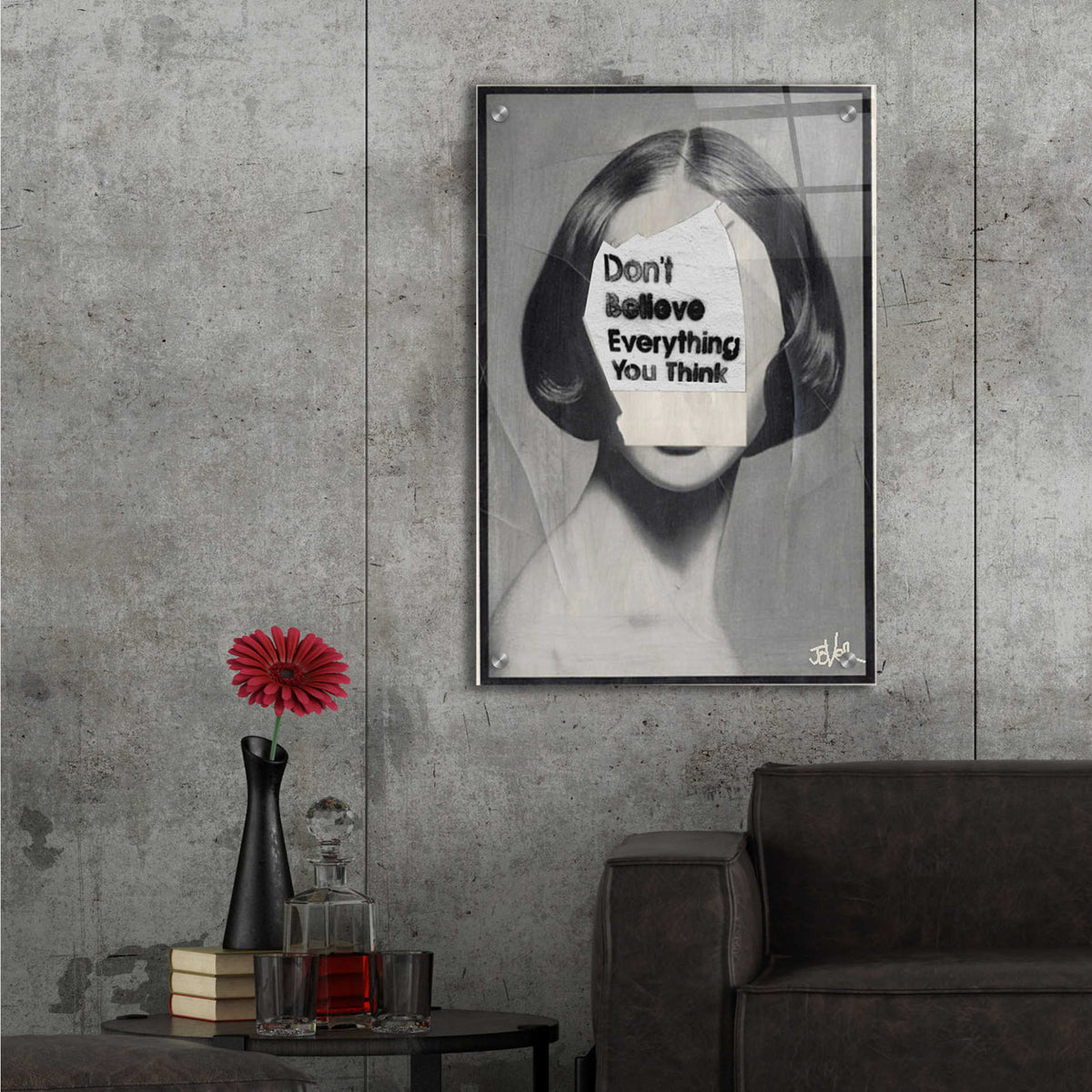 Epic Art 'Think' by Loui Jover, Acrylic Glass Wall Art,16x24