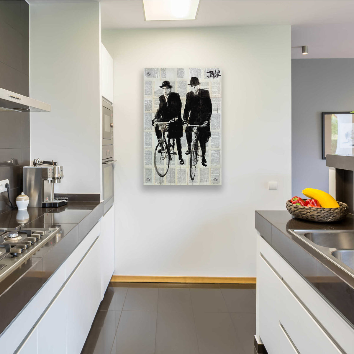 Epic Art 'Two Men On Bikes' by Loui Jover, Acrylic Glass Wall Art,24x36