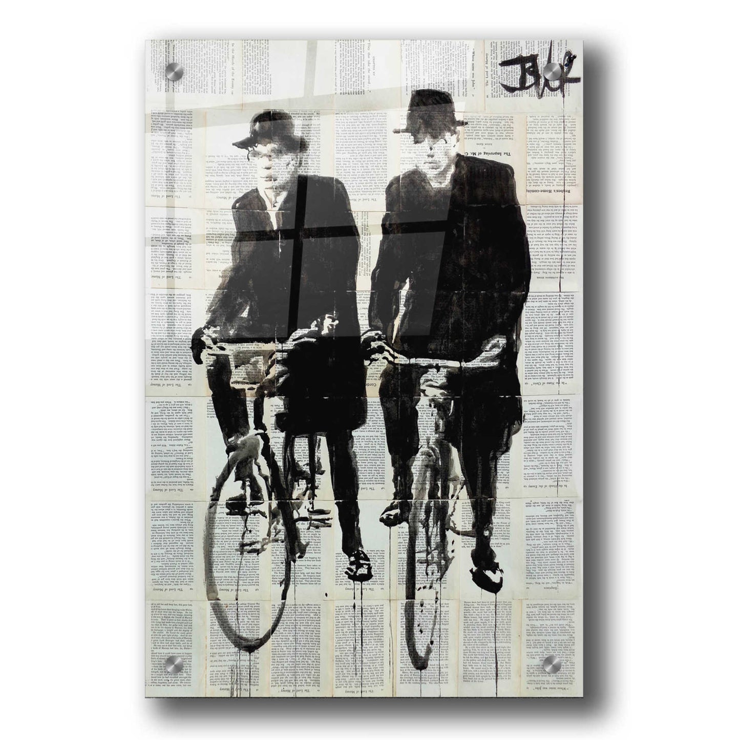 Epic Art 'Two Men On Bikes' by Loui Jover, Acrylic Glass Wall Art,24x36
