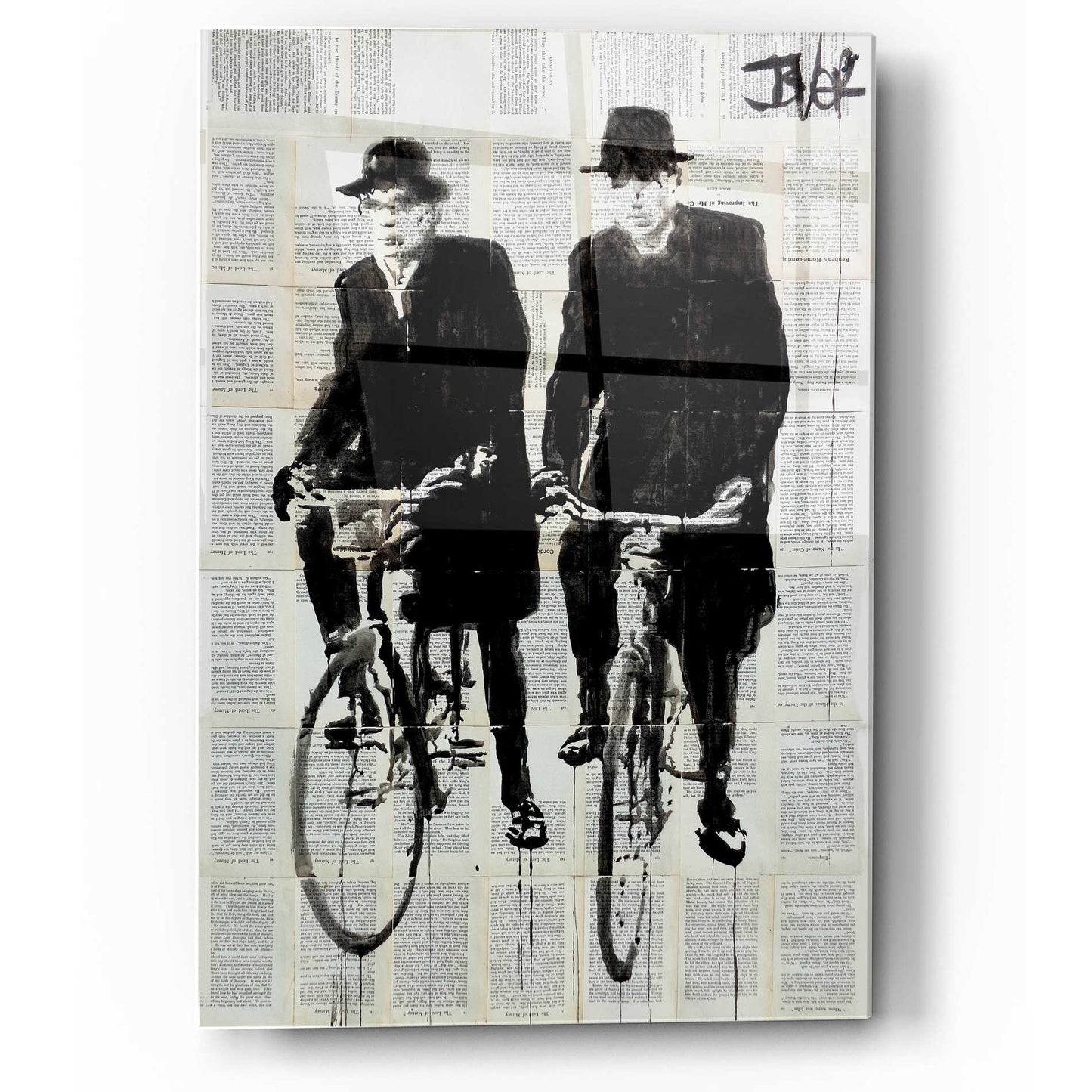 Epic Art 'Two Men On Bikes' by Loui Jover, Acrylic Glass Wall Art
