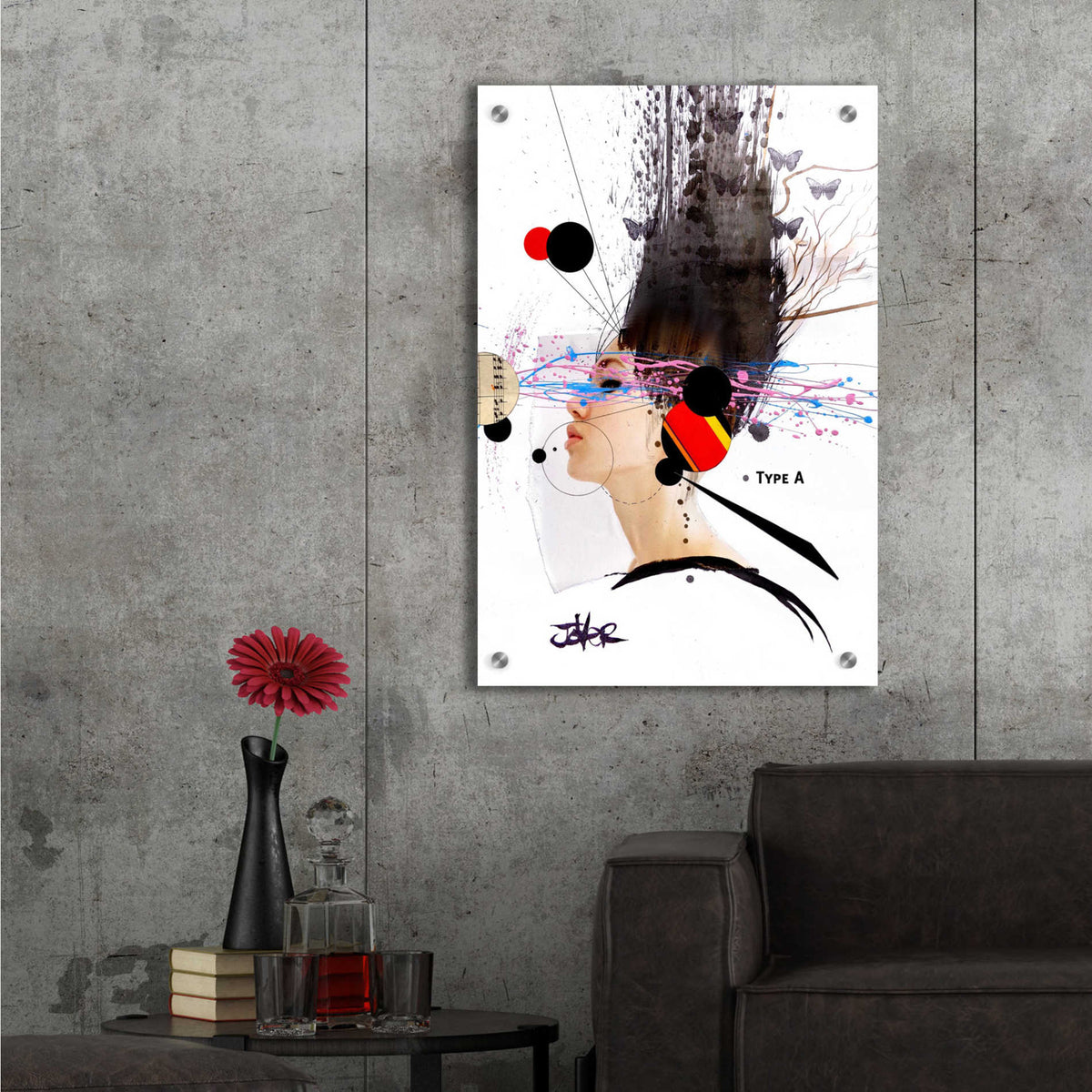 Epic Art 'Type A' by Loui Jover, Acrylic Glass Wall Art,16x24
