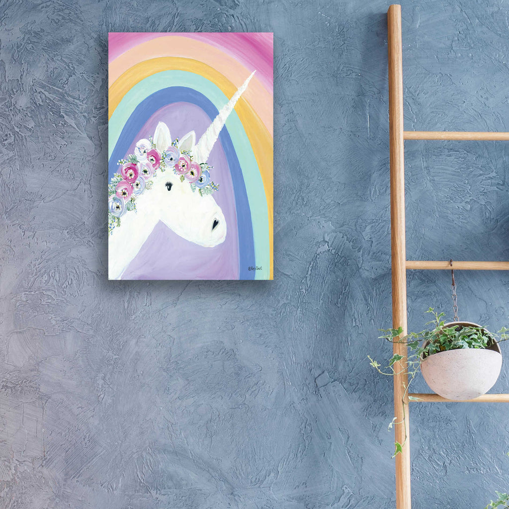 Epic Art 'Floral Unicorn I' by Roey Ebert, Acrylic Glass Wall Art,16x24