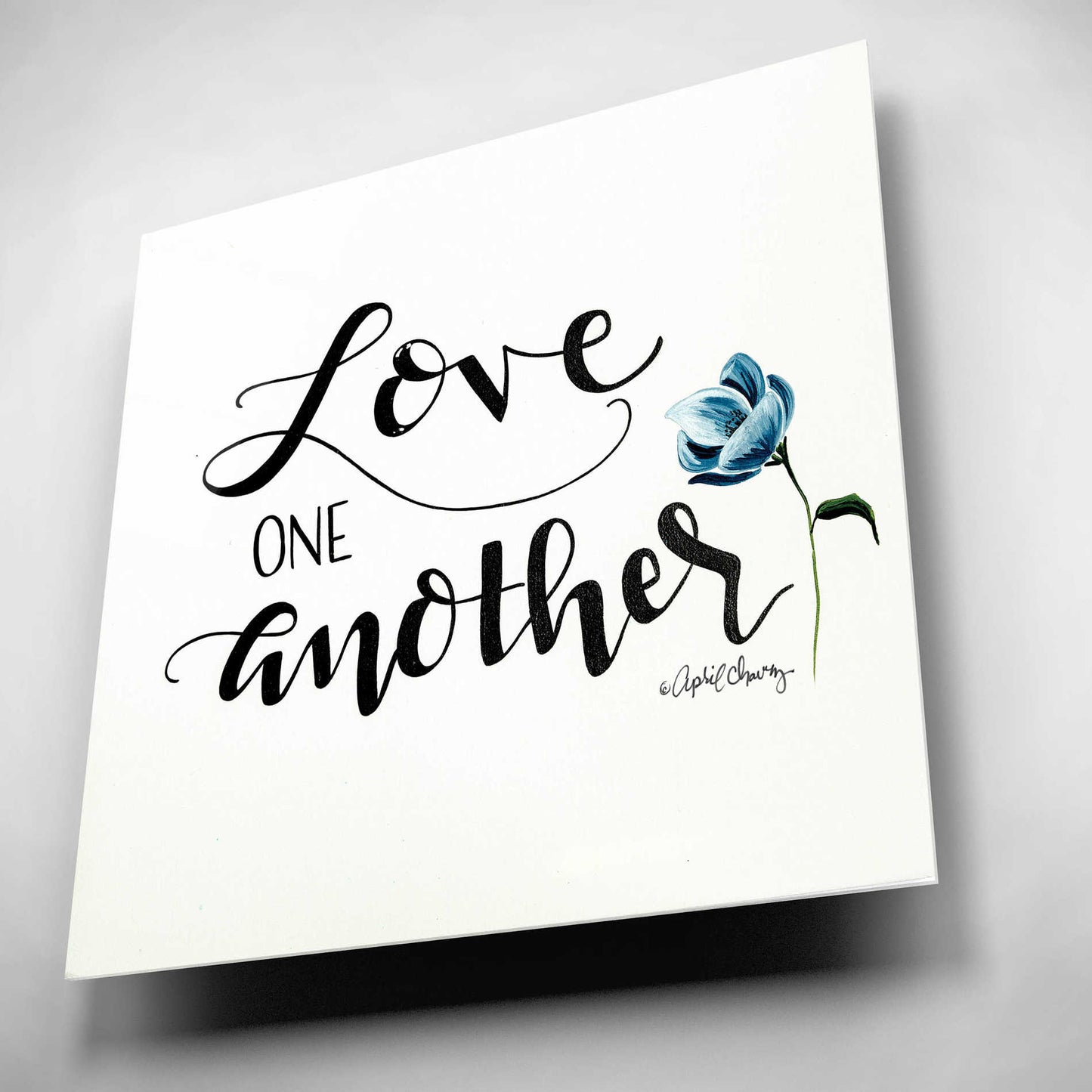 Epic Art 'Love One Another' by April Chavez, Acrylic Glass Wall Art,12x12