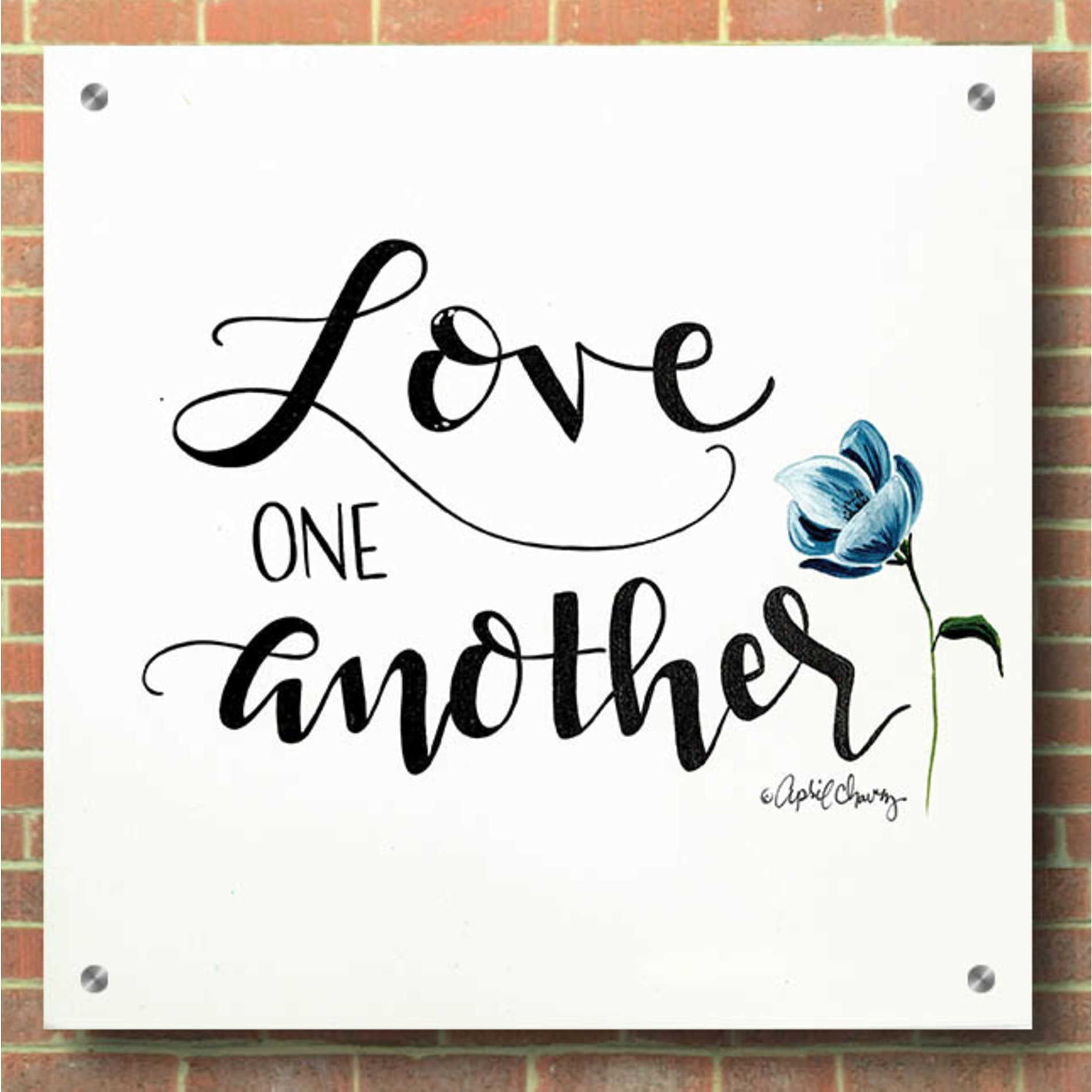 Epic Art 'Love One Another' by April Chavez, Acrylic Glass Wall Art,36x36