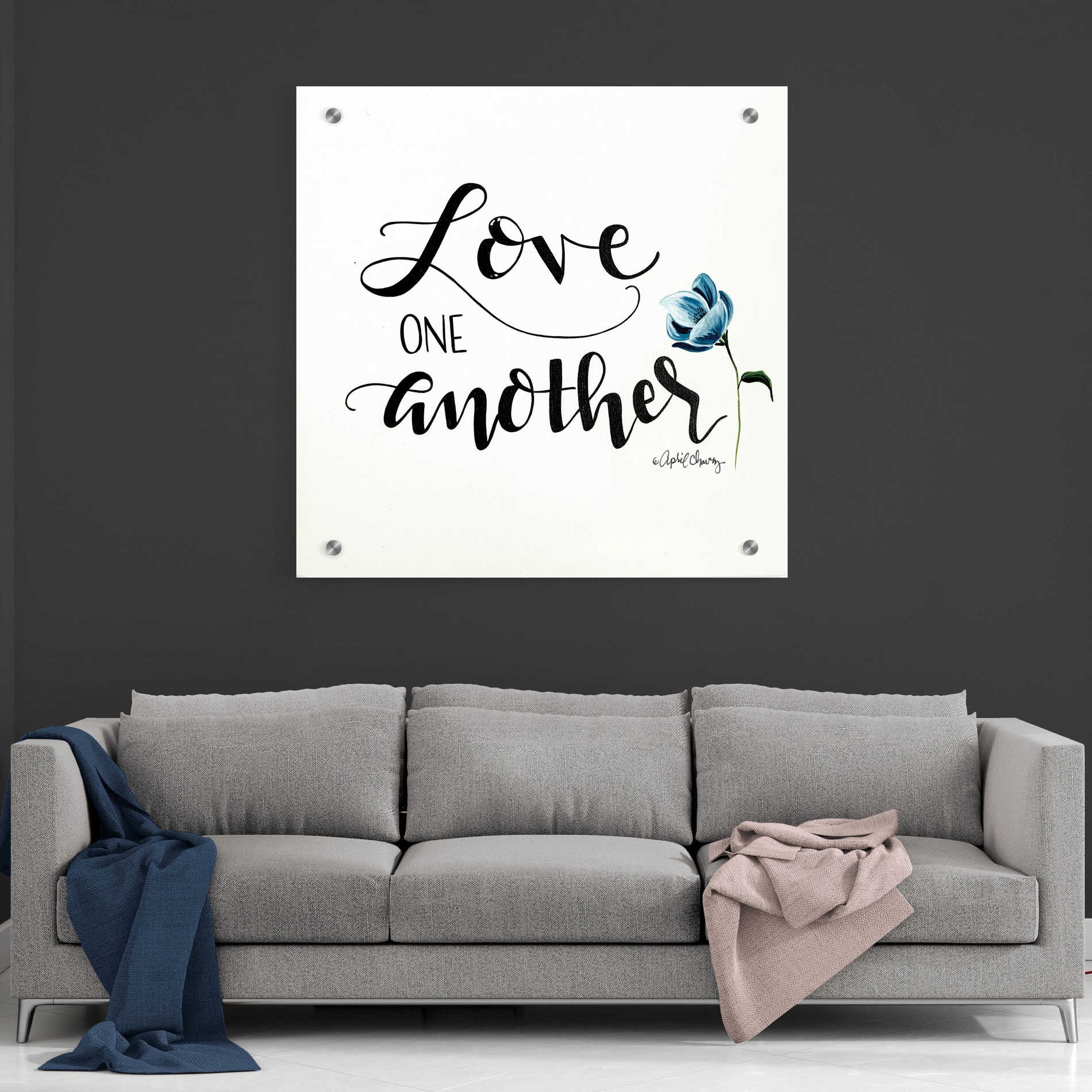 Epic Art 'Love One Another' by April Chavez, Acrylic Glass Wall Art,36x36