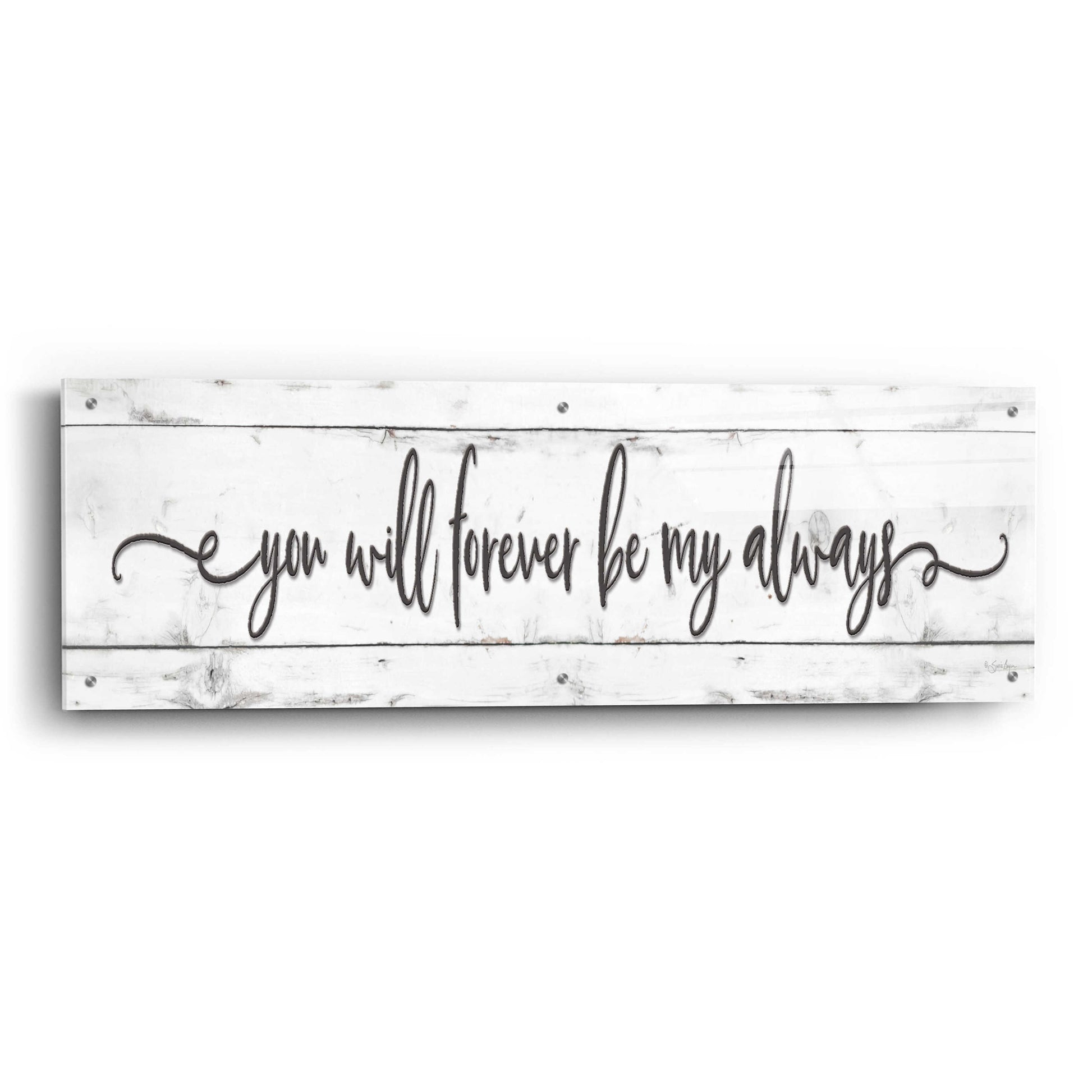 Epic Art 'You Will Forever Be My Always' by Susie Boyer, Acrylic Glass Wall Art,48x16