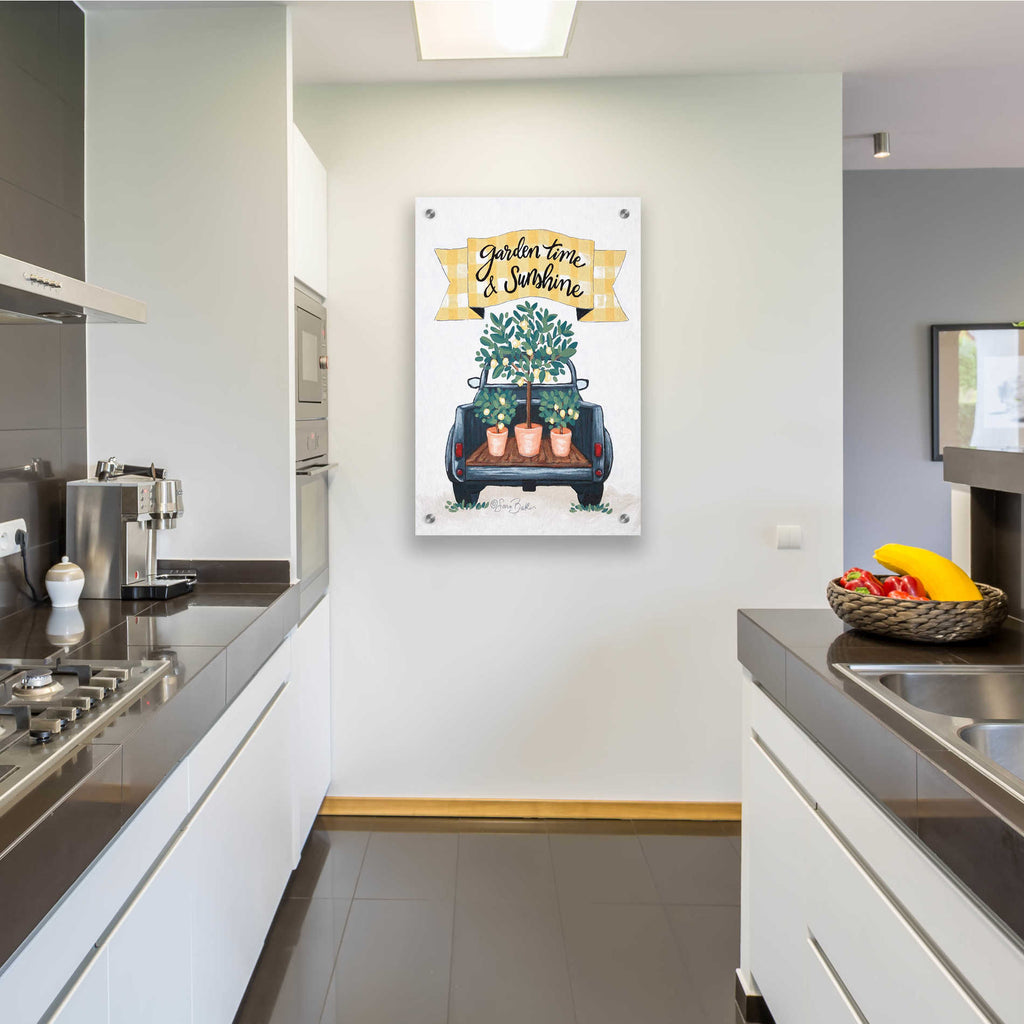 Epic Art 'Garden Time & Sunshine I' by Sara Baker, Acrylic Glass Wall Art,24x36