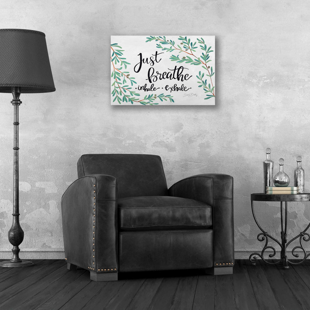 Epic Art 'Just Breathe Olive Stems' by Sara Baker, Acrylic Glass Wall Art,24x16